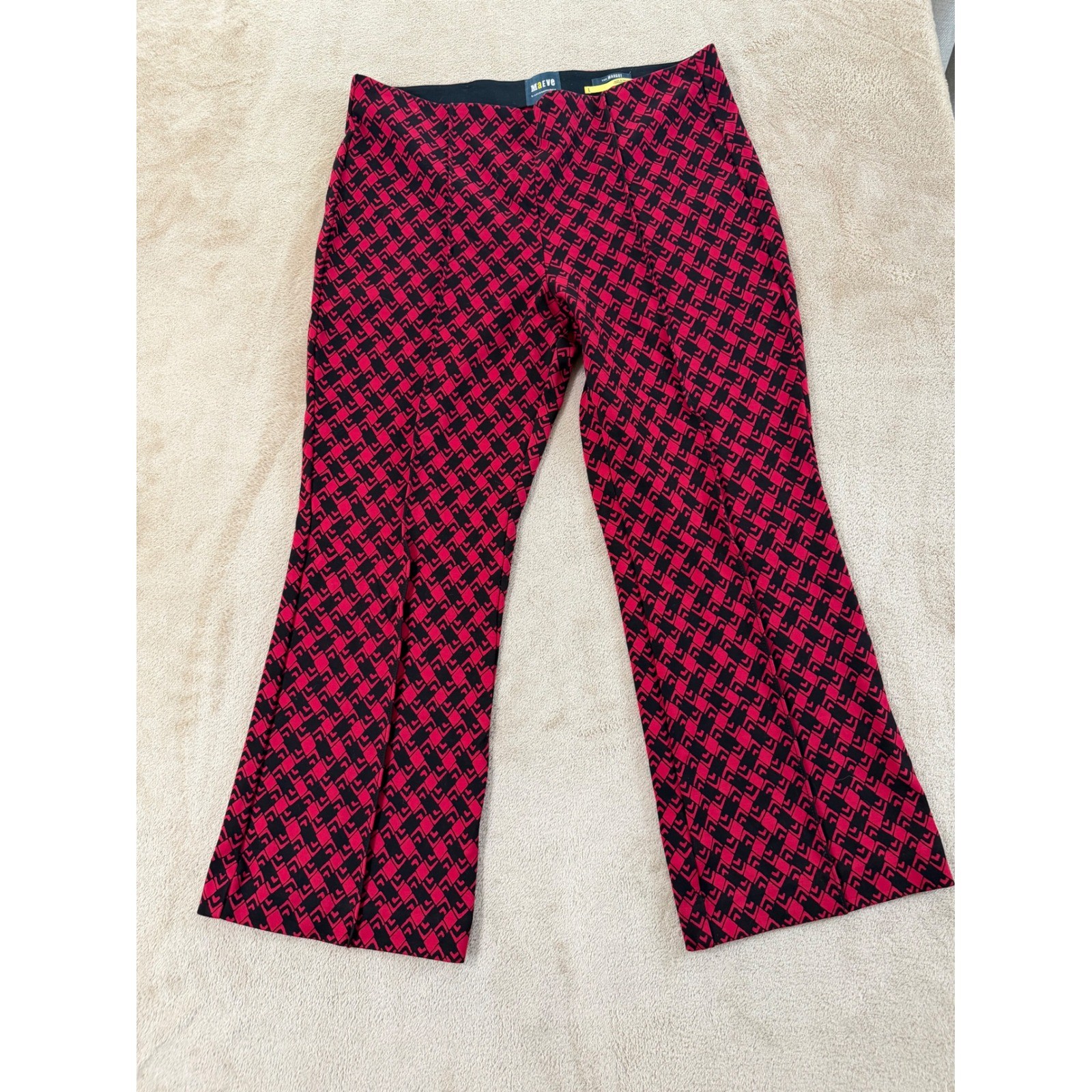 Maeve Anthropologie „The Margot” Kick-Flare Cropped Pants Womens L Red Black EUC