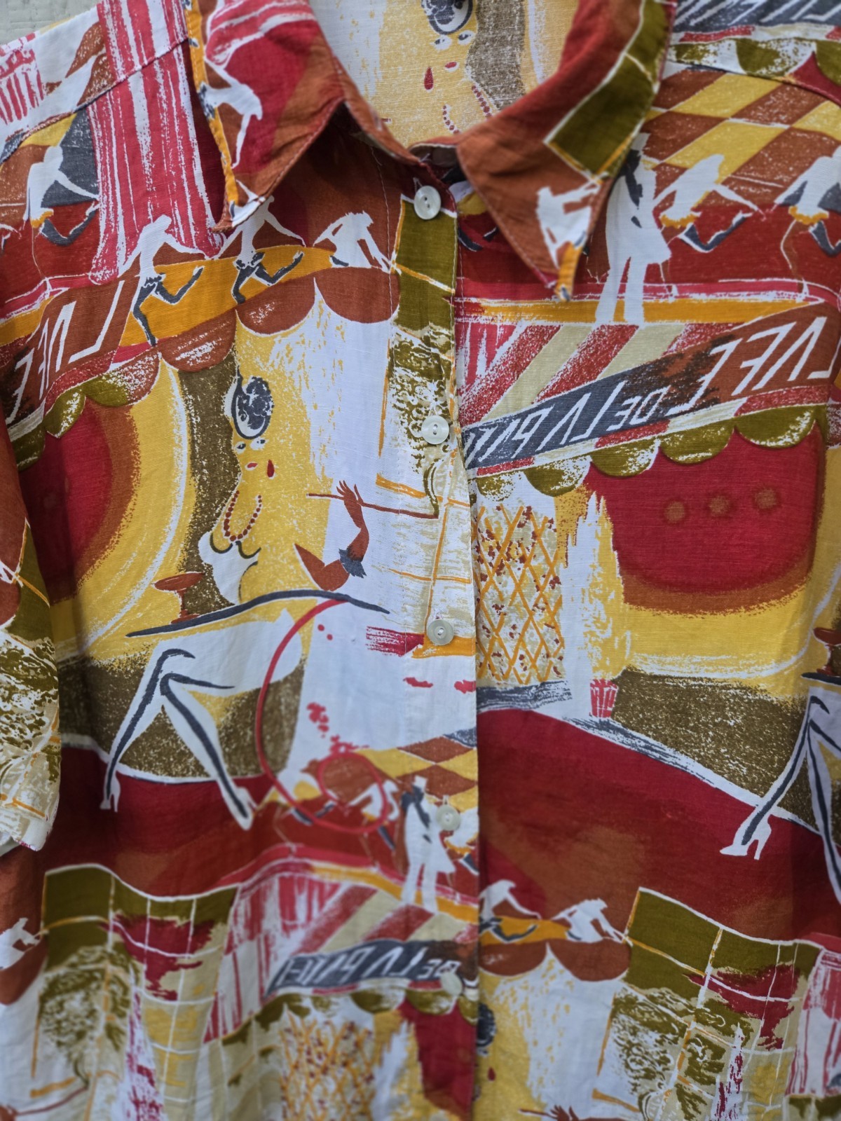 Vintage 80s/90s Made in West Germany Abstract Art Print Resort Shirt – Size L/XL