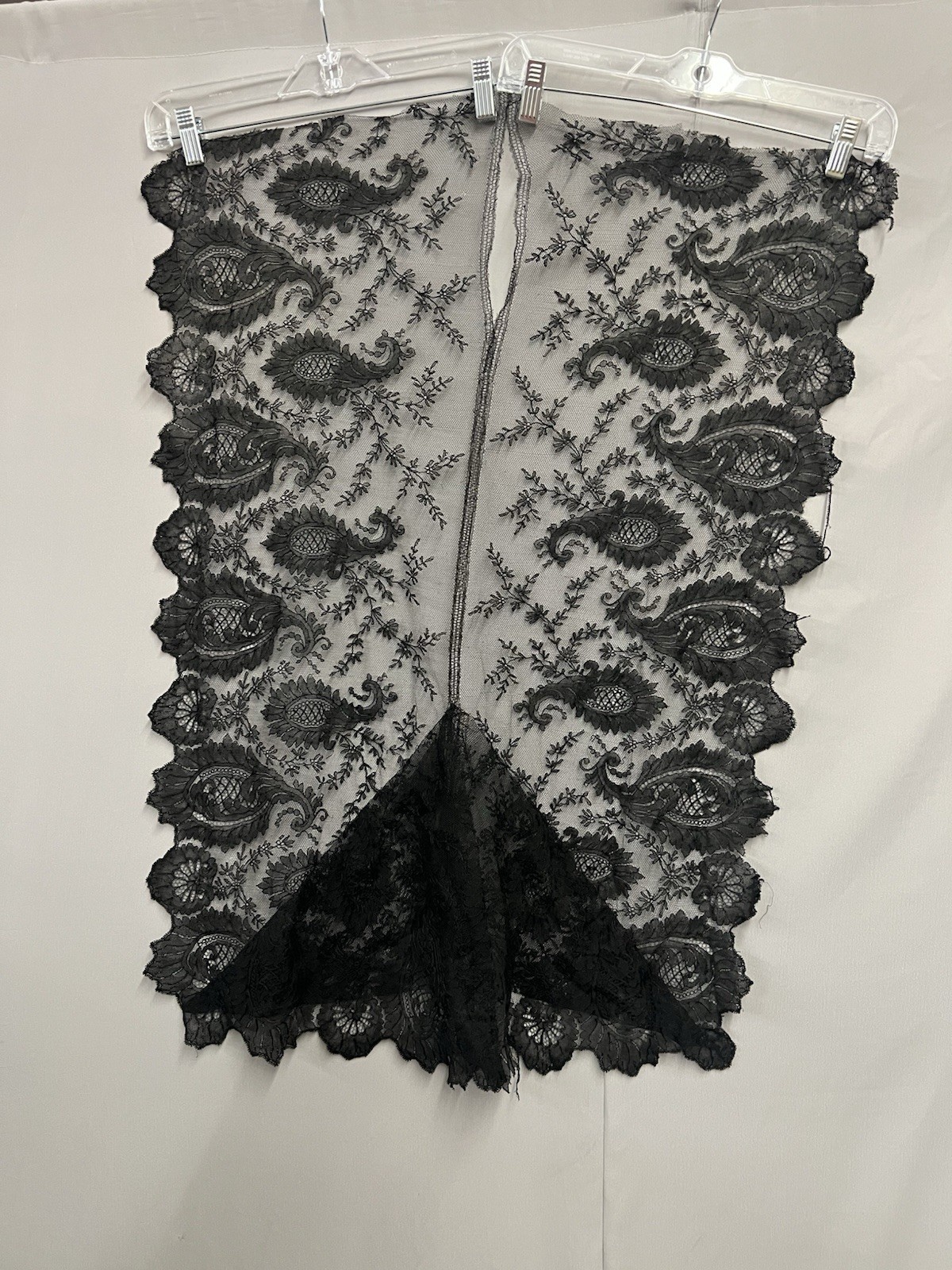 Victorian Black Lace Skirt Panel 1850’s – 1880’s.