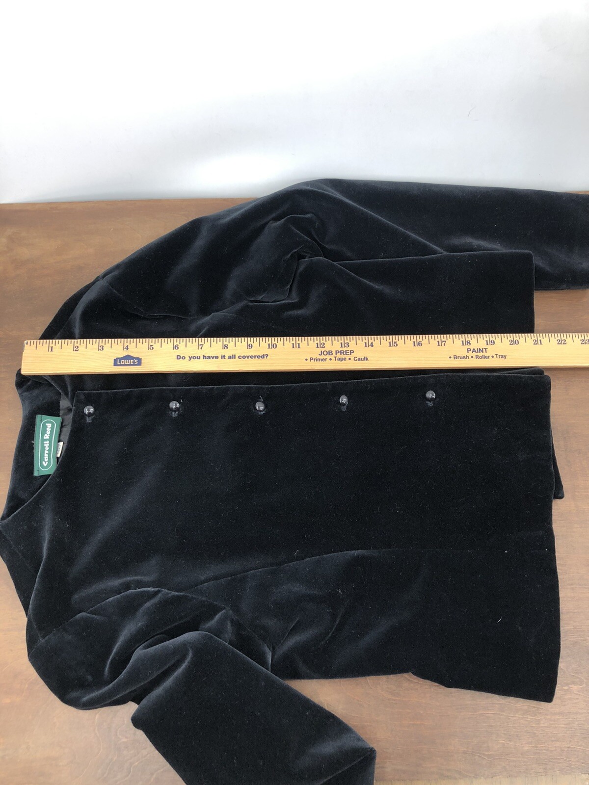 Vintage Carroll Reed Women’s Black Cotton Velvet Blazer Jacket Size Medium