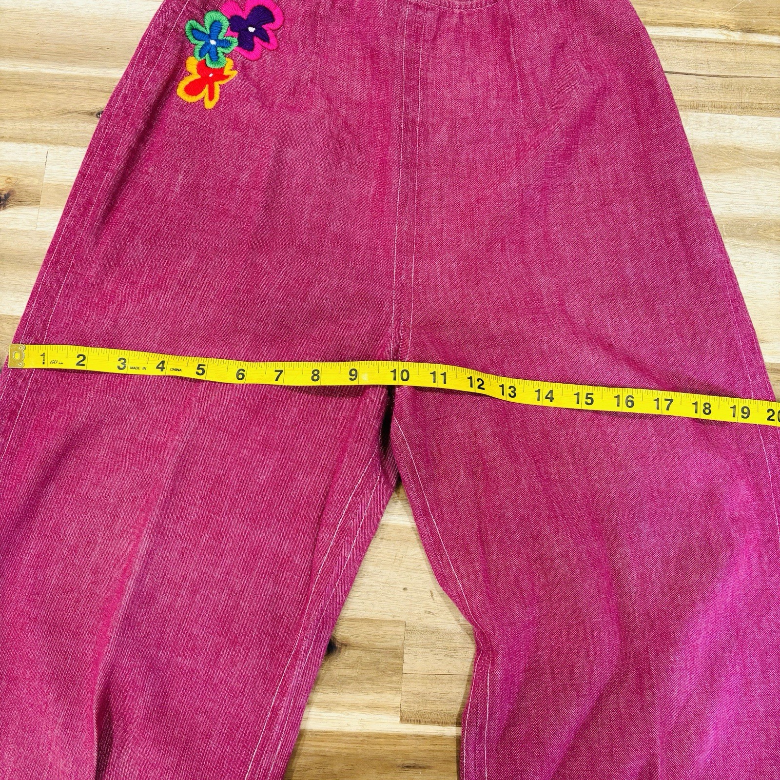 Vintage 60s Handmade Hippie 2-piece Set Bell Bottoms Flare Leg Embroidered OOAK