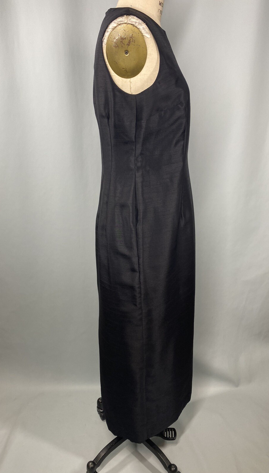 Classic Black Sheath Dress SIZE 8 long SHARON YOUNG sleeveless modest Y2K