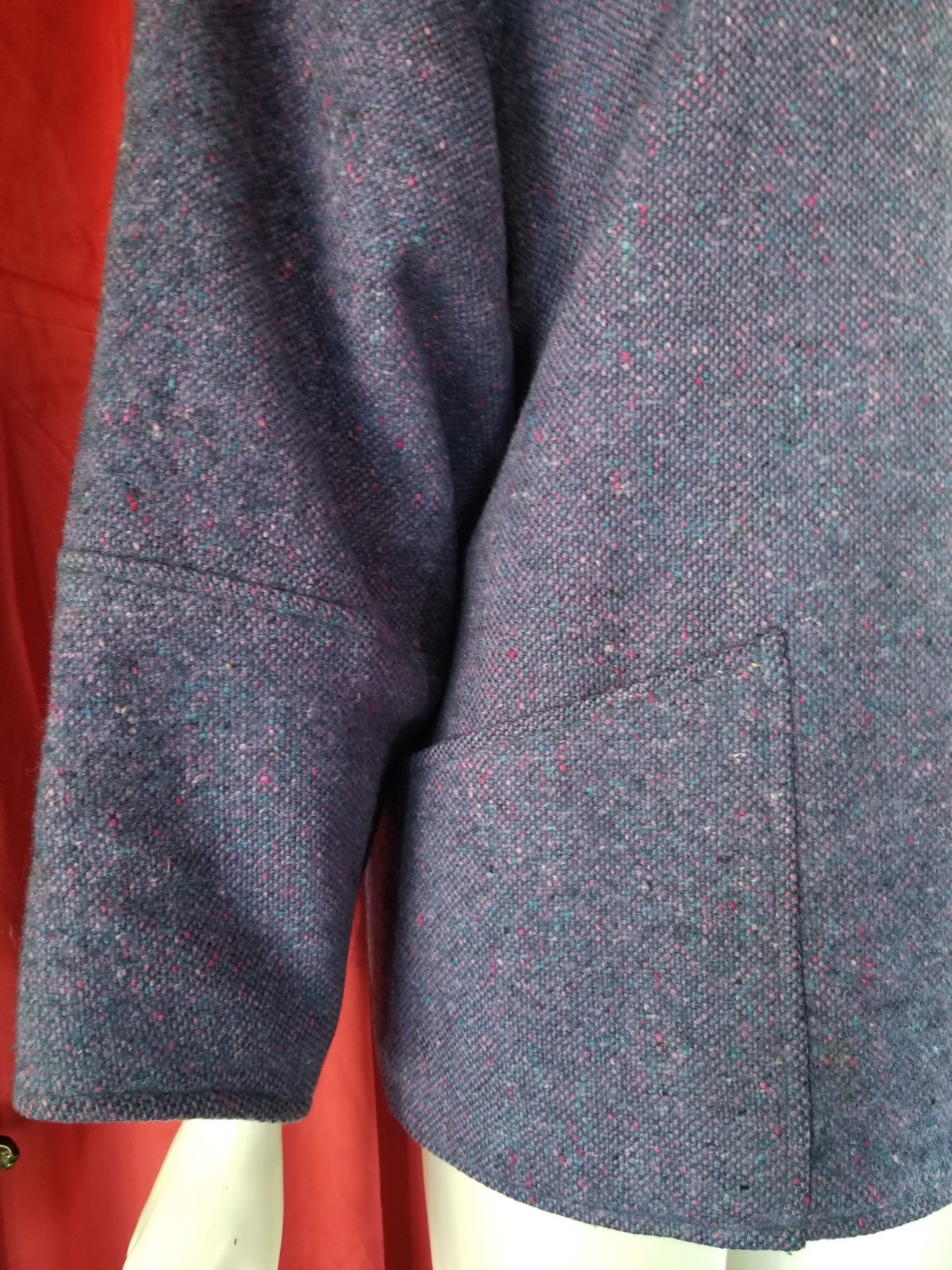 1960’s HOURIHAN Donegal Tweed Pure Wool Womens Vintage Coat Purple Ireland 14