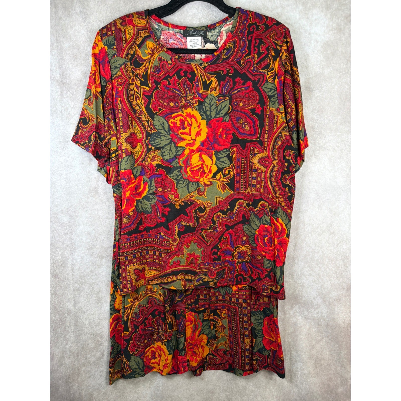 Radcliffe Skirt Set Women Large Multicolor Floral Paisley 2pc Vintage 90s NWT