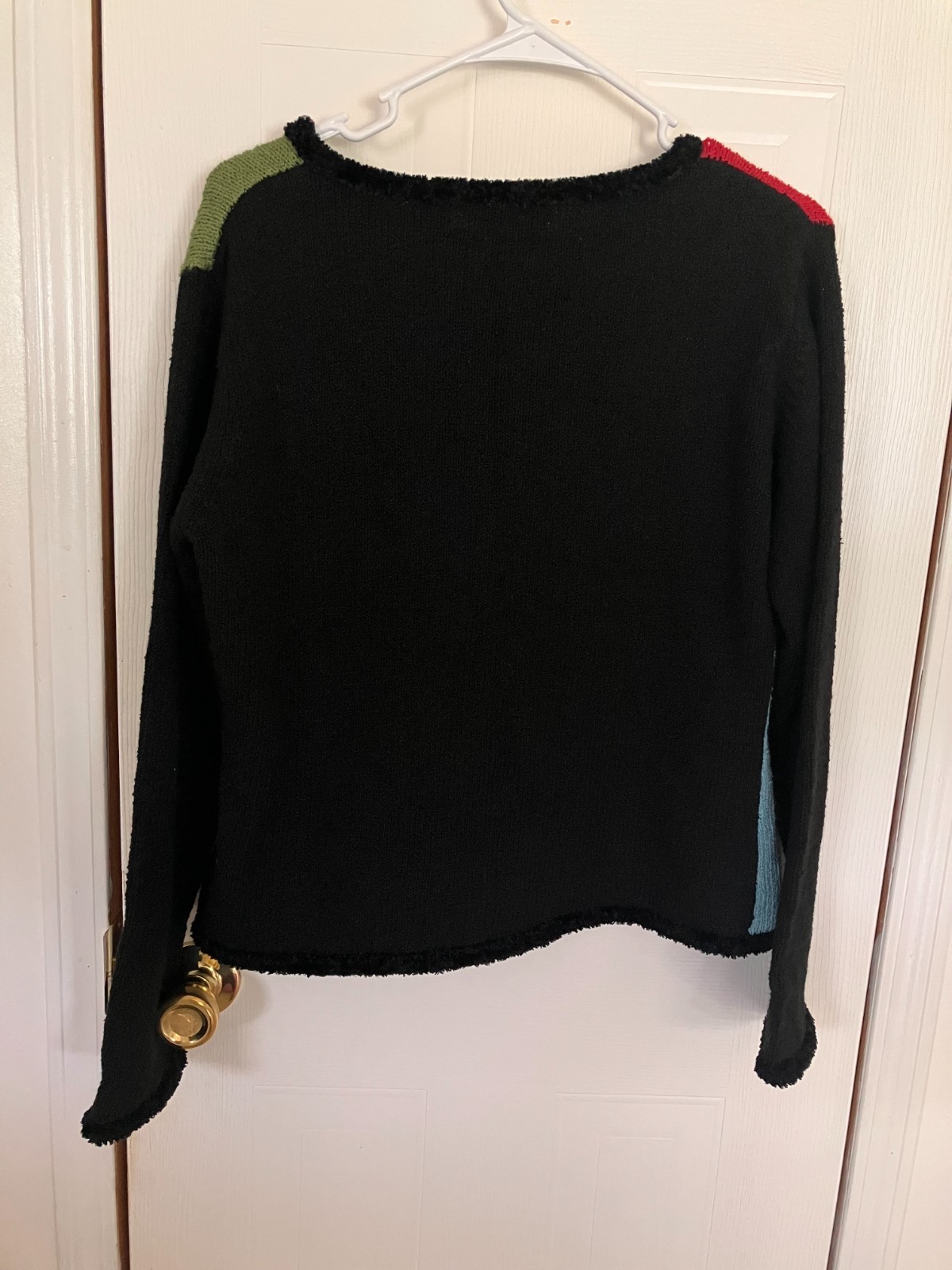 Vintage zippered cardigan sweater unique multicolor 80s 90s teacher