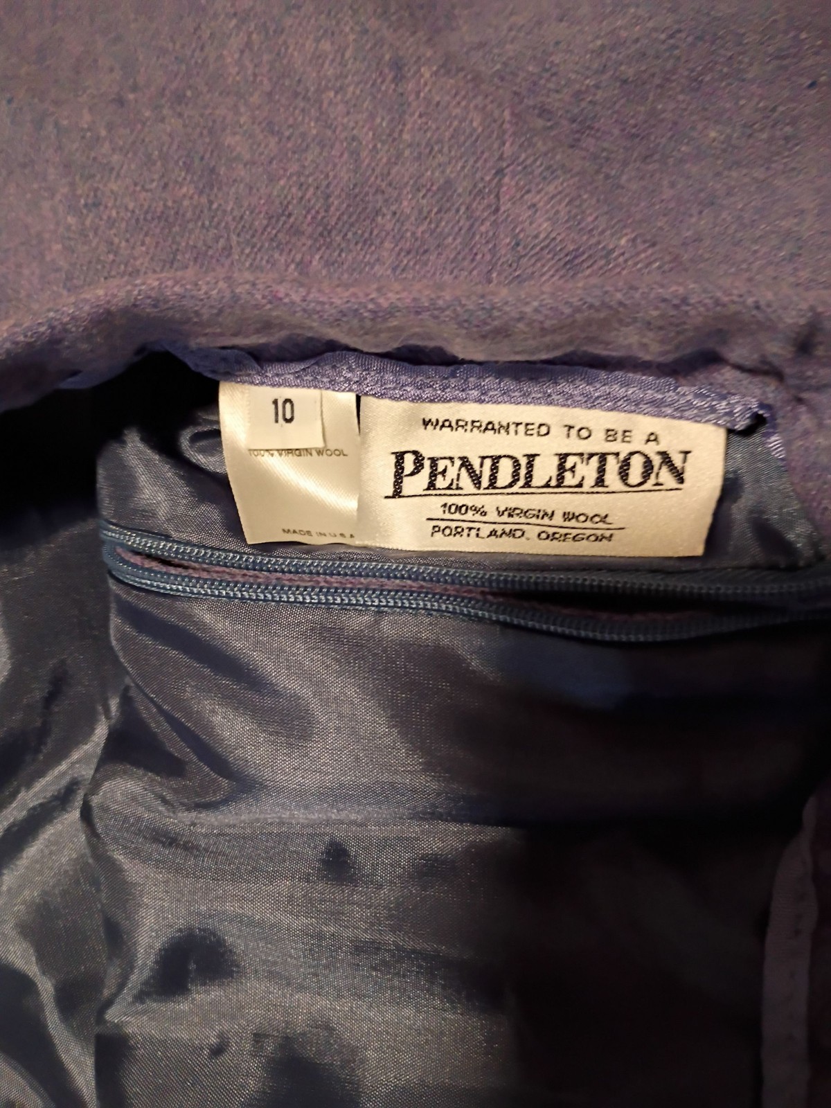 Pendleton Wool Maxi A-Line Skirt Womens Size 10 Blue Melange Slit