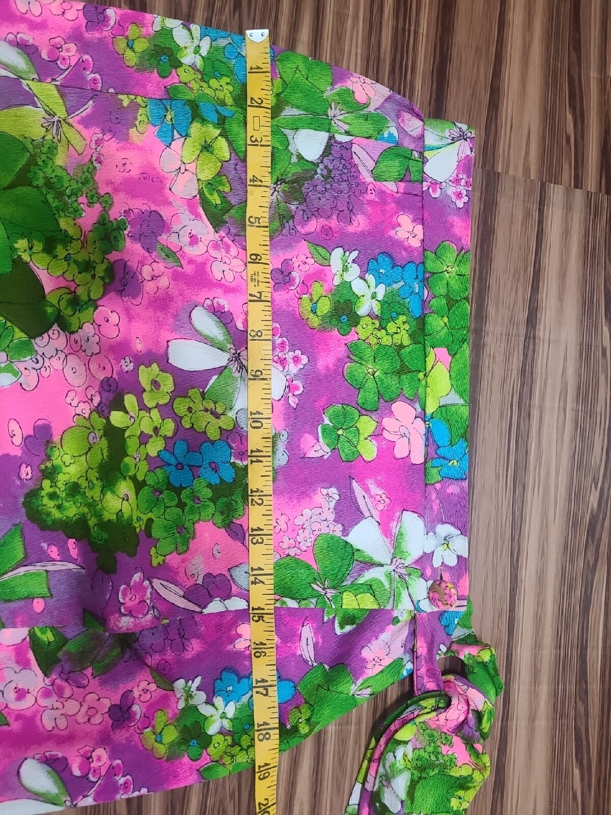 Vintage Flower Power Wrap Skirt Womens L Artsy Hawaiian Floral Tropical Beach