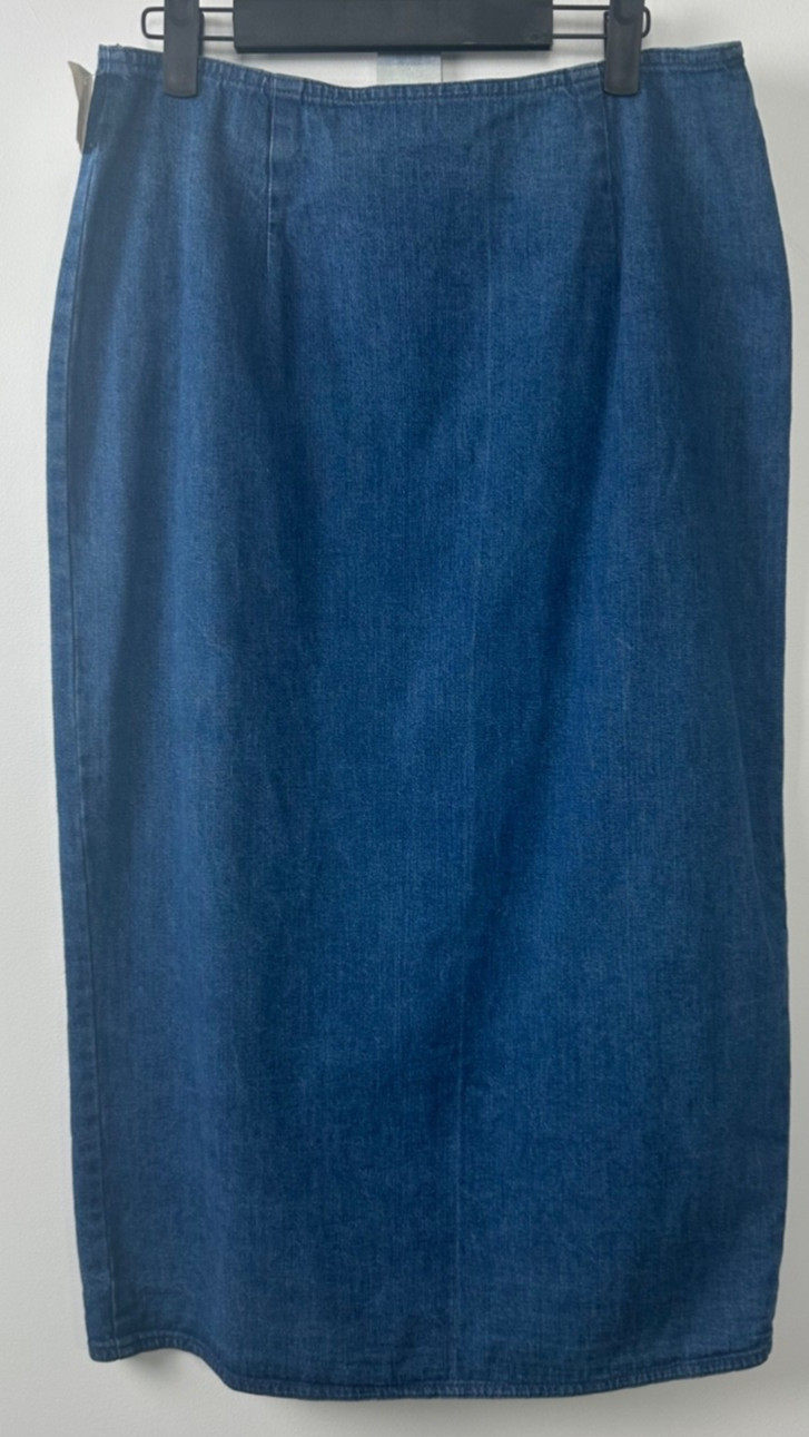 NWT Vintage Ralph Lauren Country 14 Denim Wrap Skirt 100% Cotton Blue Union A58
