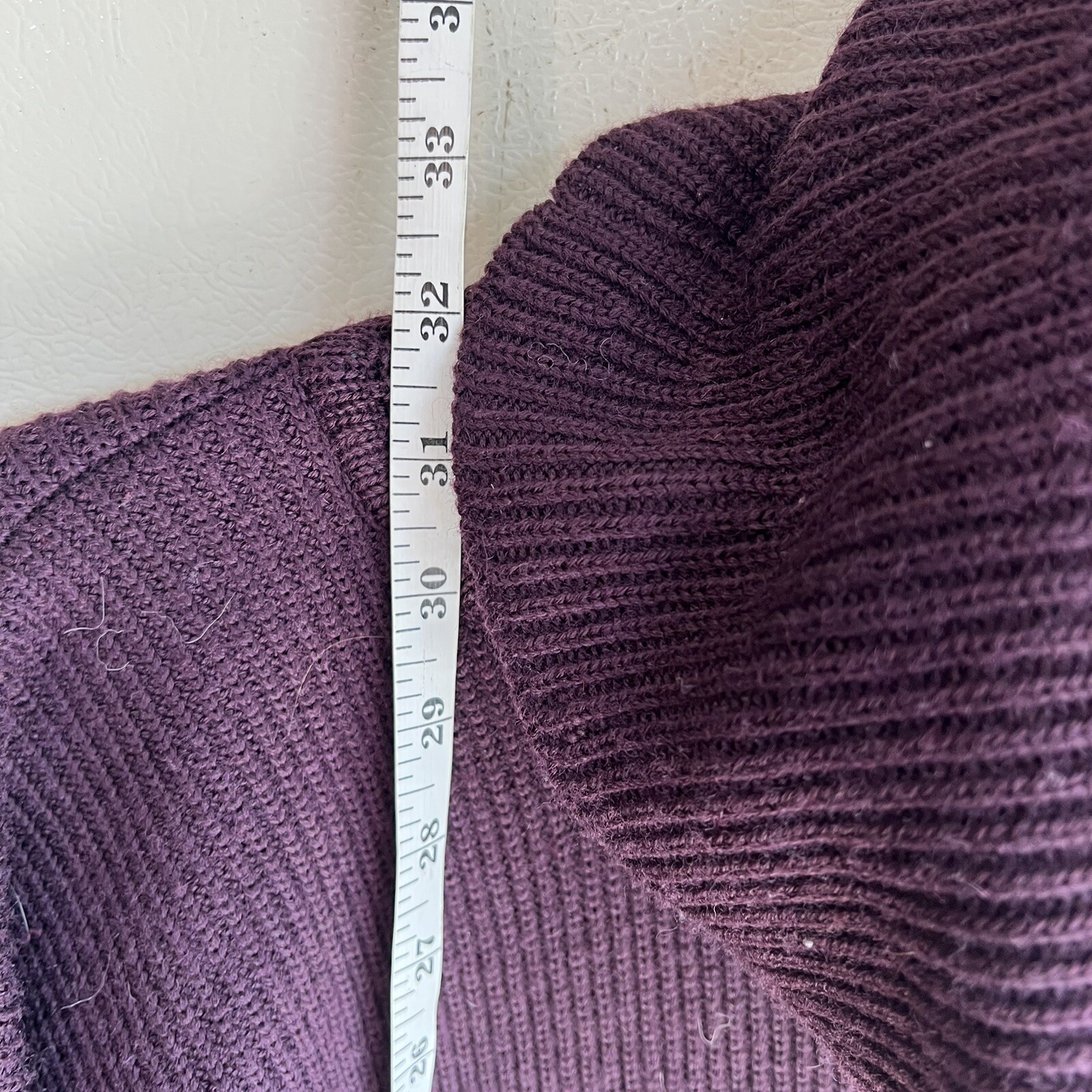 Vintage Brooks Brothers Wool Cowl Neck Tunic Sweater Women SZ-L- Ribbed Purple