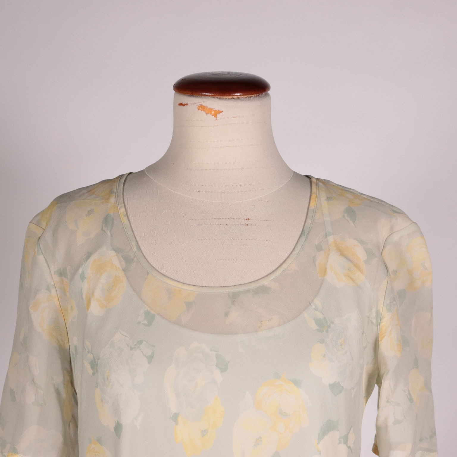 Vintage Les Copains Dress Coloured Silk US Size 12 Italy 1990s