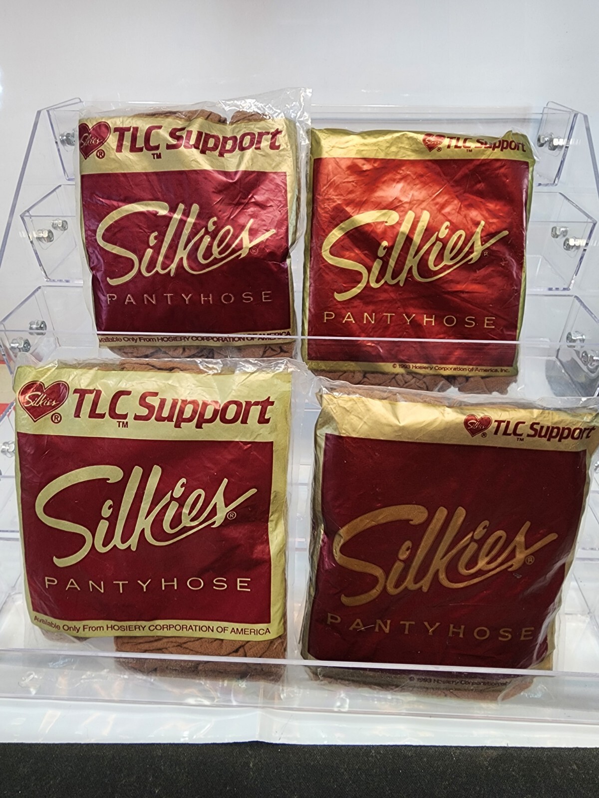 4 Vintage Silkies TLC Pantyhose Queen Beige #321 Total Leg Control