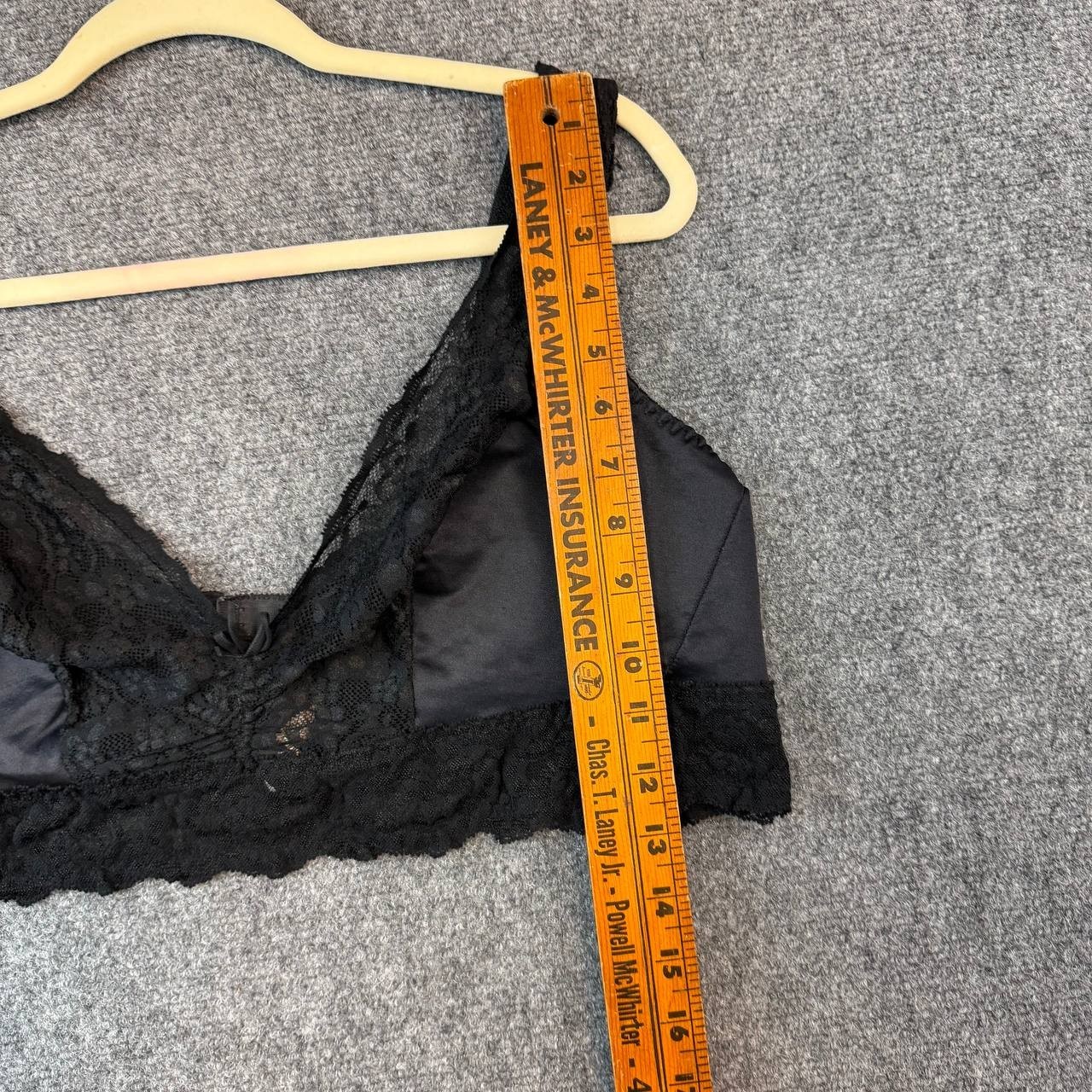 Vintage Black Lace Bra Size 46 Hook Closure Soft Cups USA Made