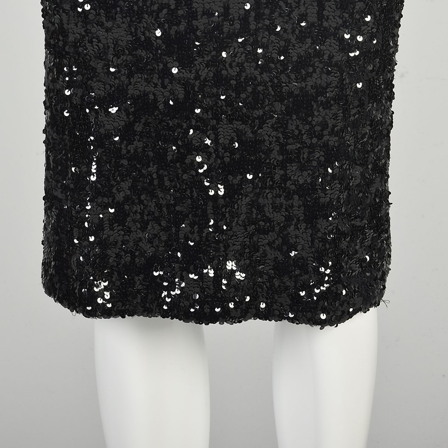 S-M 2000s Donna Karan Skirt Black Knit Wool Bodycon Knee Length Formal Elegant