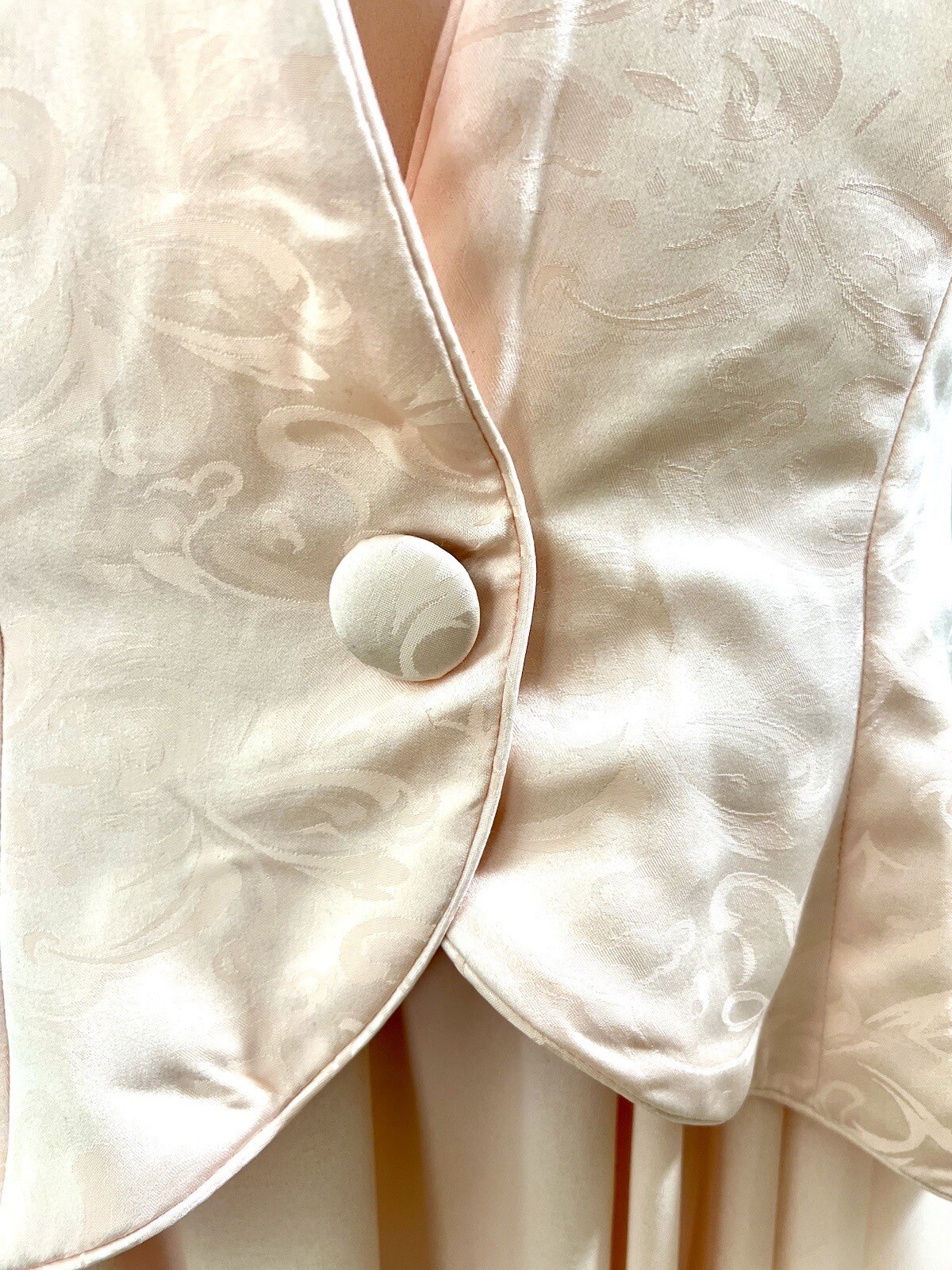 In the Mood Vintage Pink Peach dress And Jacket With White Lace Sz. 16