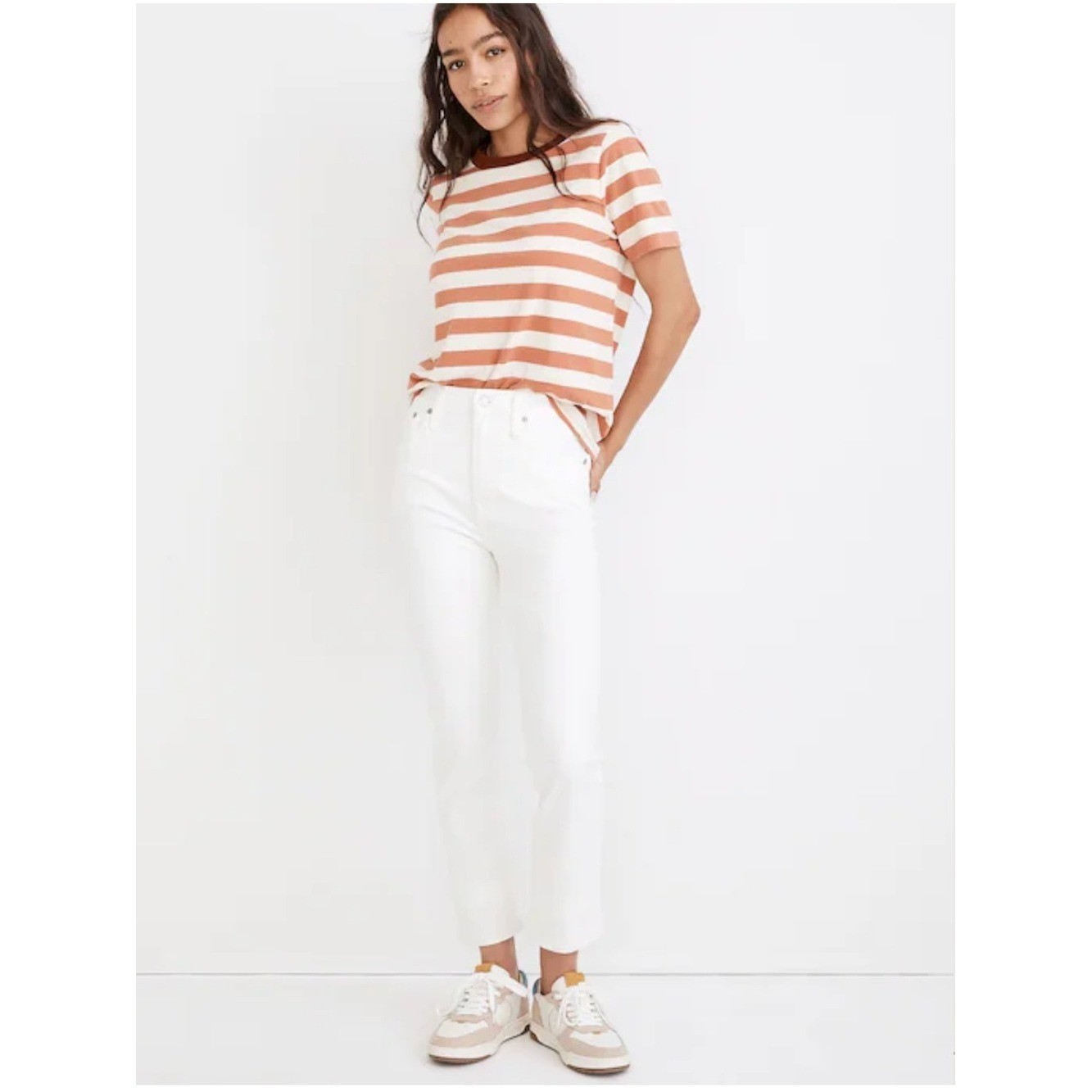 MADEWELL NWT Petite Curvy Perfect Vintage Jeans in Tile White Comfort Stretch 27
