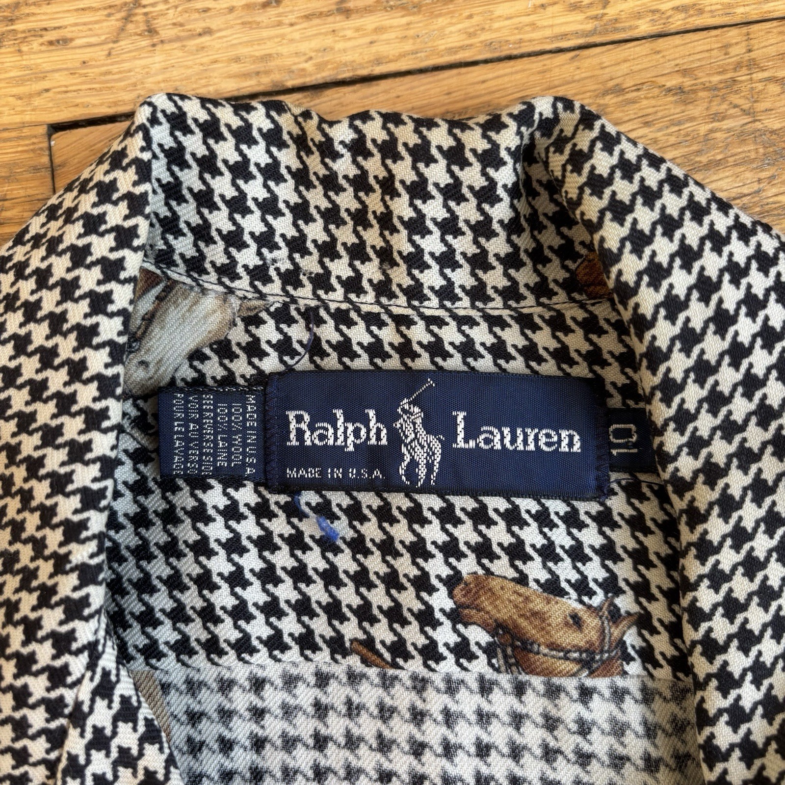 Vtg 80s-90s RALPH LAUREN EQUESTRIAN Horse Print Shirt Button Down Womens 10