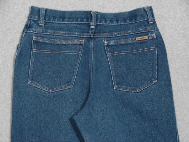 OF03443 VINTAGE 1970s *CARRIAGE COURT* HIGH WAIST GIRLS JEANS sz14 (msr 28×30.5)
