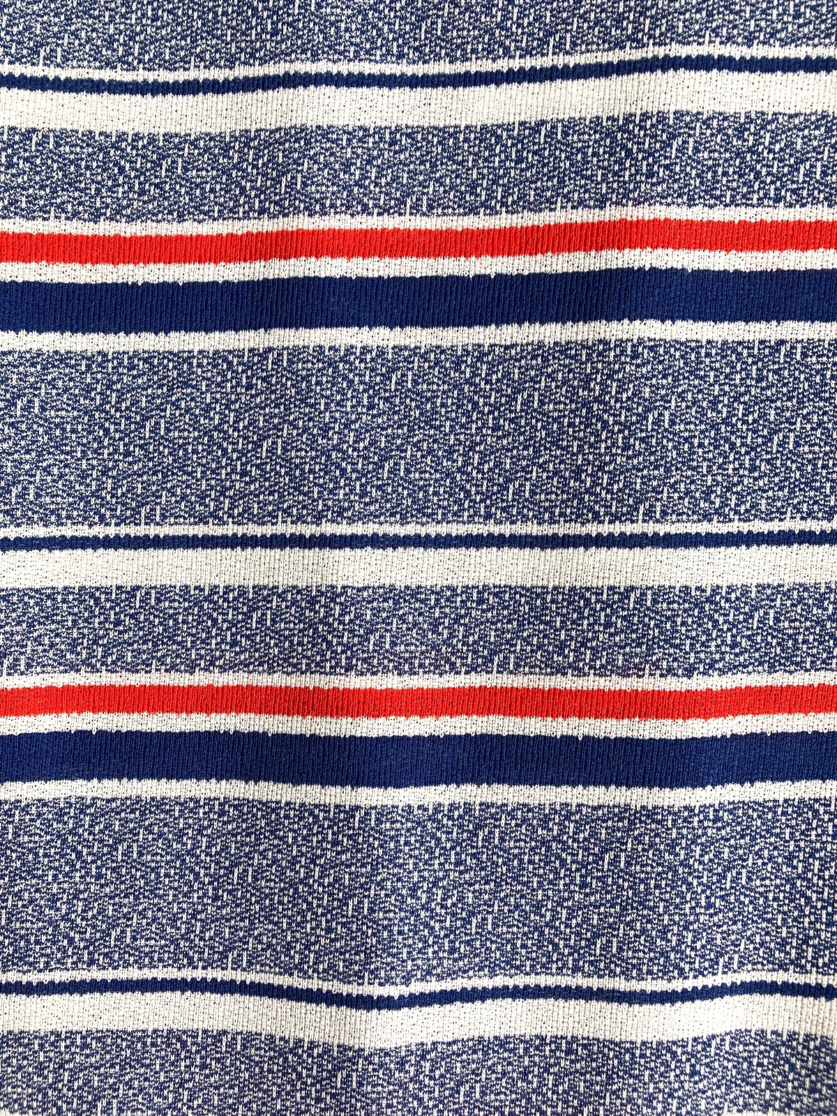 70s Maxi Sleeveless Vintage Vest, Blue Striped, Small, 40″ Chest