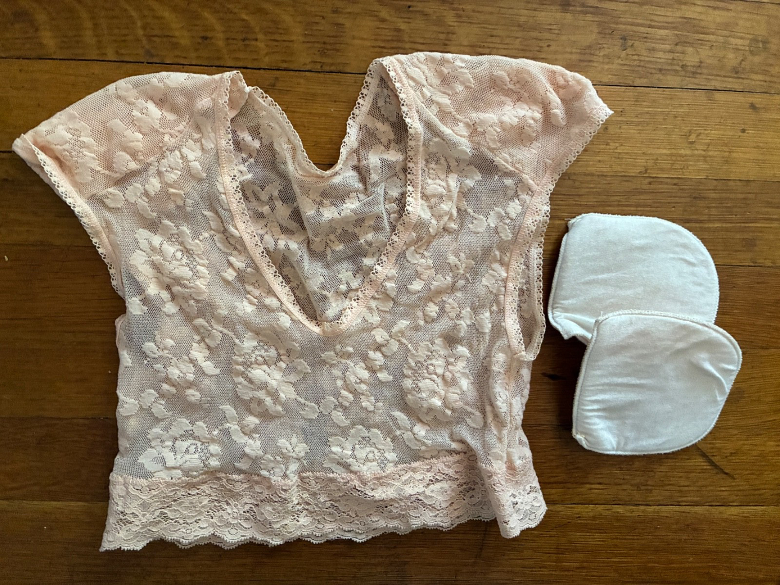 VINTAGE HANKY PANKY LACE CAMISOLE +Y2K-ERA SHOULDER PADS OPTIONAL INSERTS SZ SM