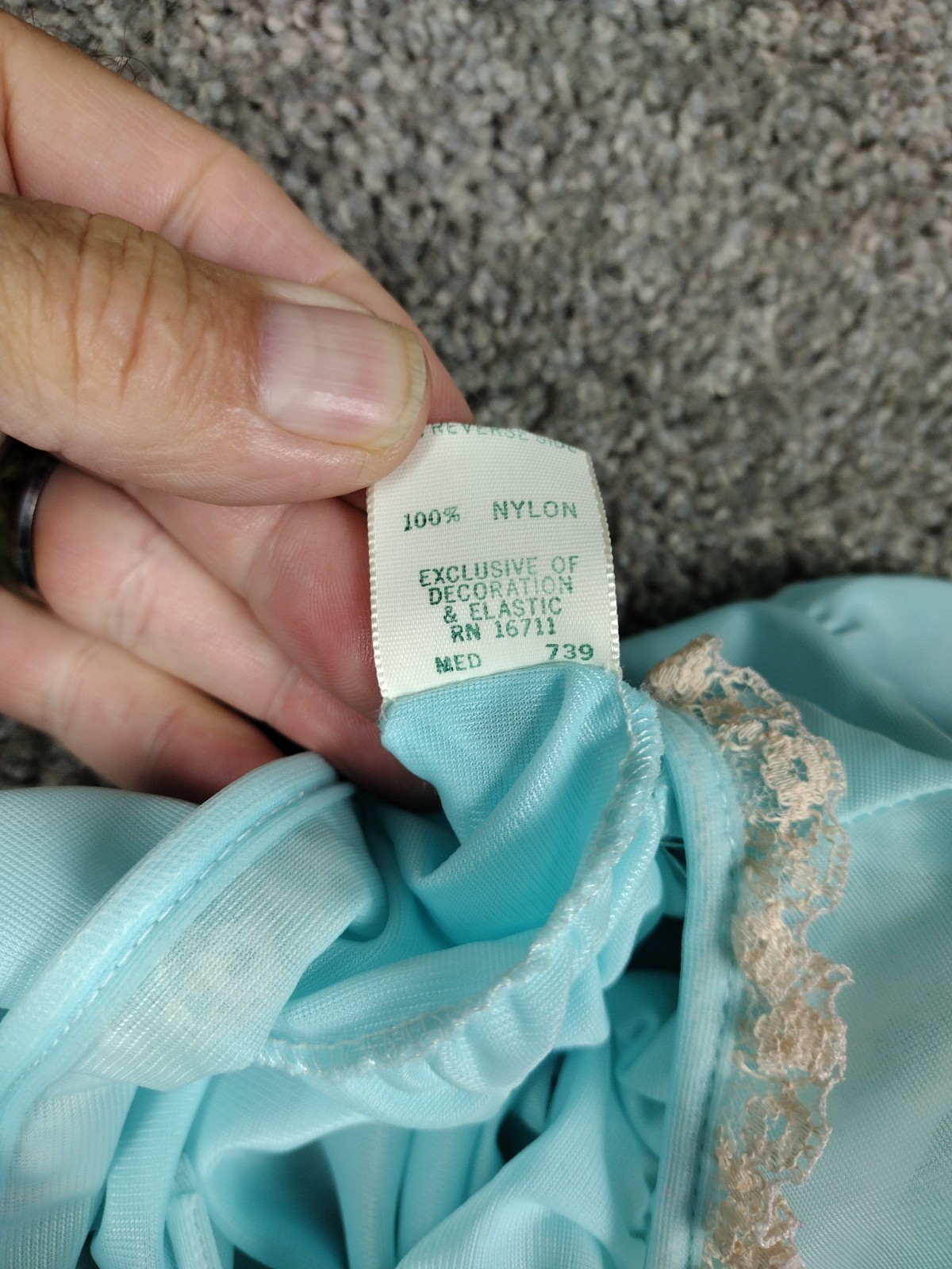 Vtg Chiffon Robe Blue Sheer Fairy Coquette Sz M Baby Doll 100% Nylon W Lace