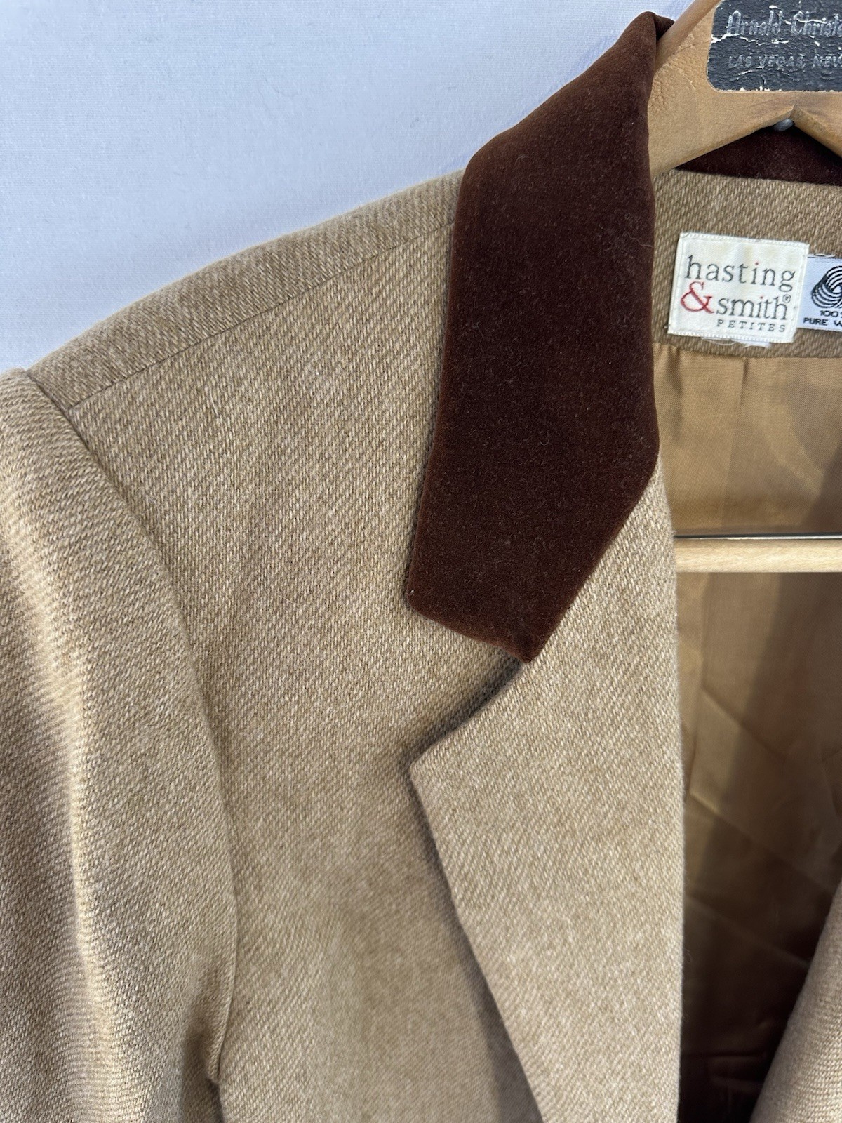 VTG Wool Velvet Blazer Brown Business Women’s 14 Petite Retro Office