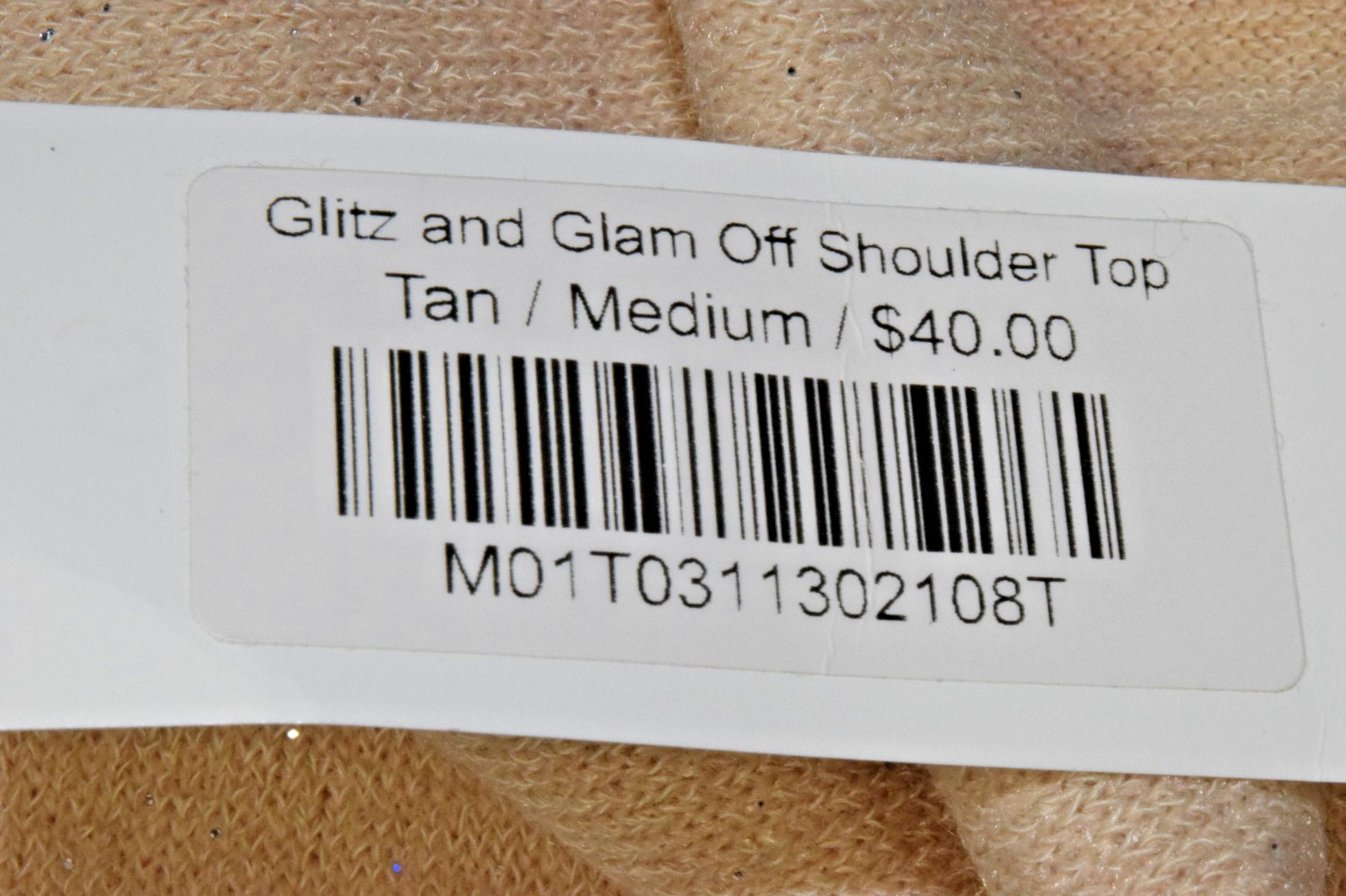 Vintage Off Shoulder Top Fantastic Fawn Size M Y2K Glitter Made California NWT