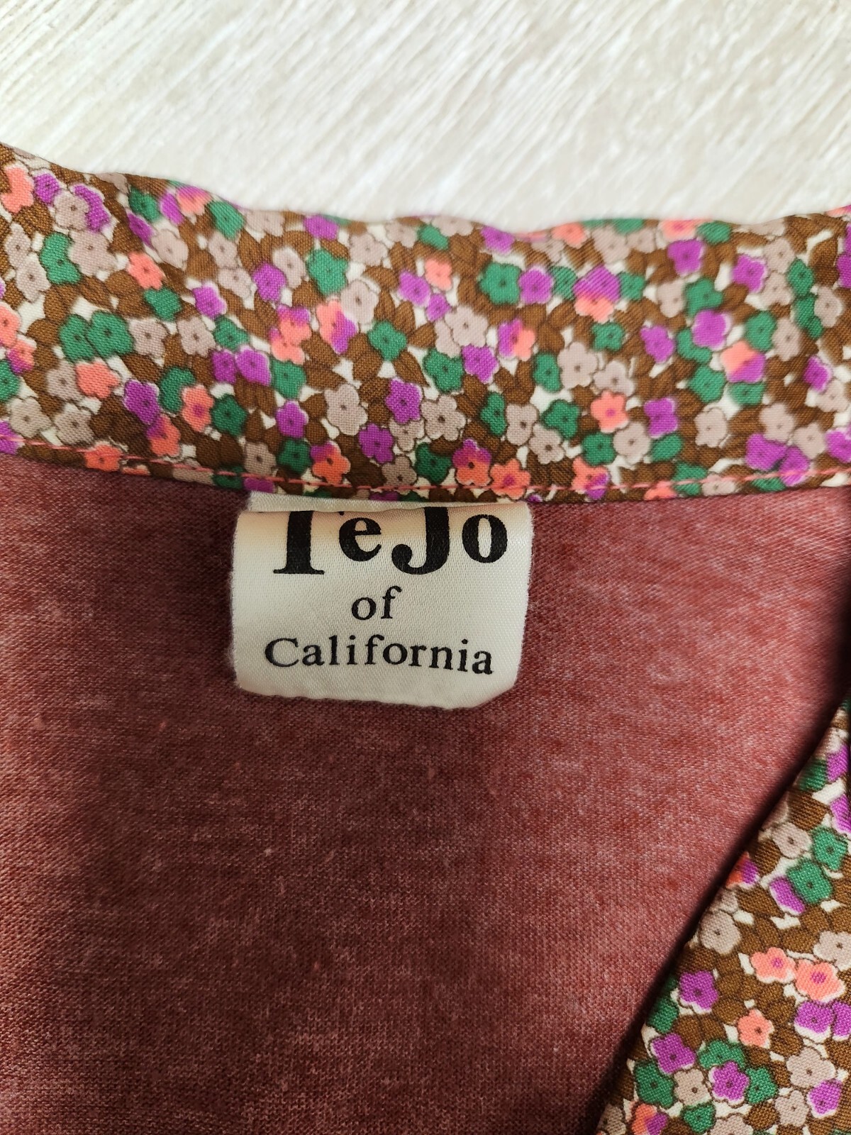 Vtg 70s Tejo Of California Women’s Skirt Set Large Terracotta No Size Tag