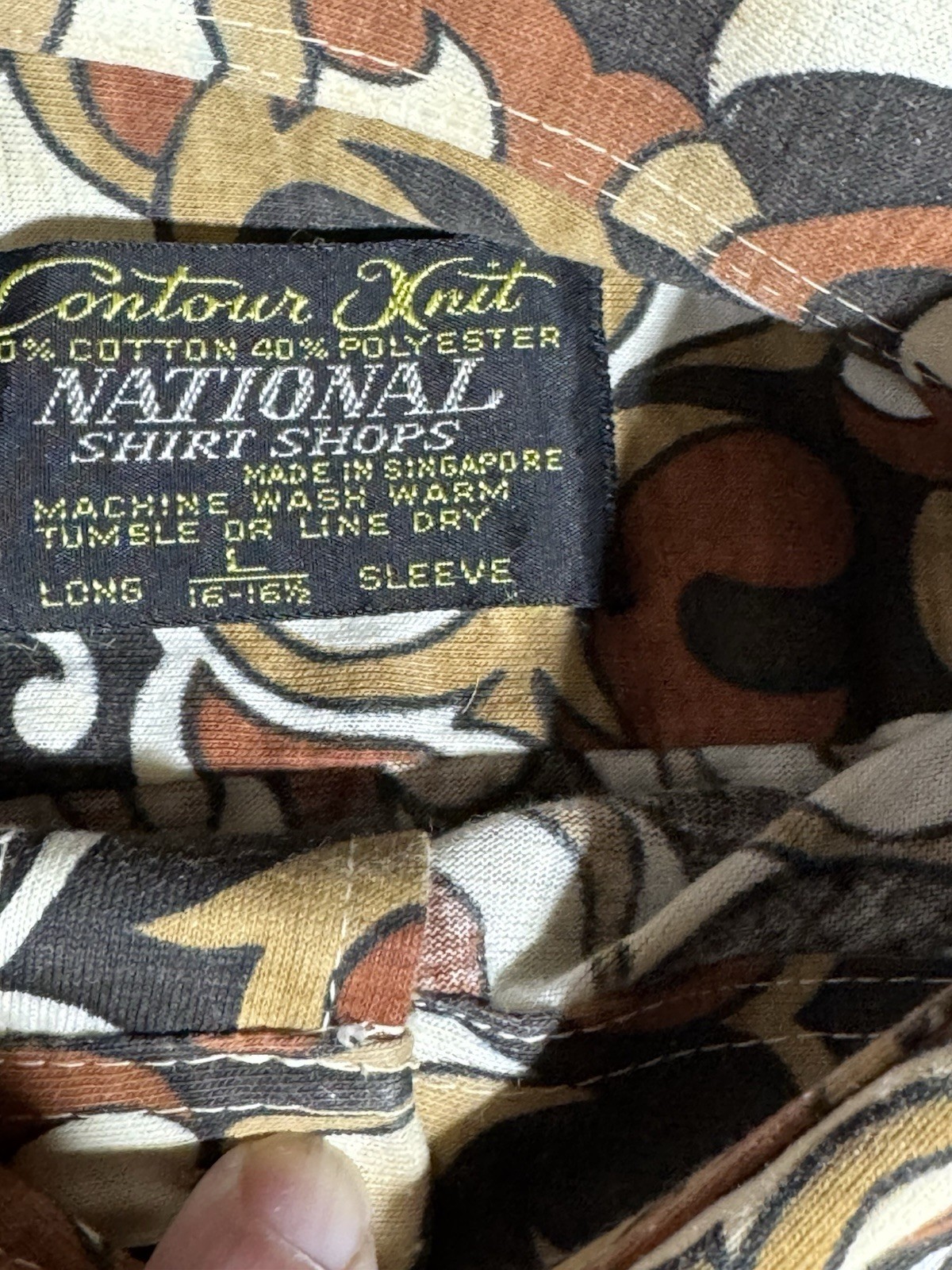 Vtg Contour Knit National Shirt Shops Brown and Black Paisley Shirt Women’s L