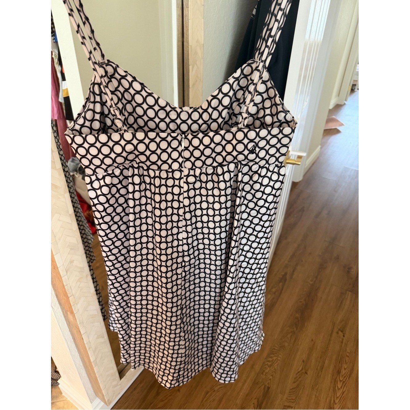 Vintage Volcom Y2K Polka Dot Spaghetti-Strap Skater Mini Dress – Black & White