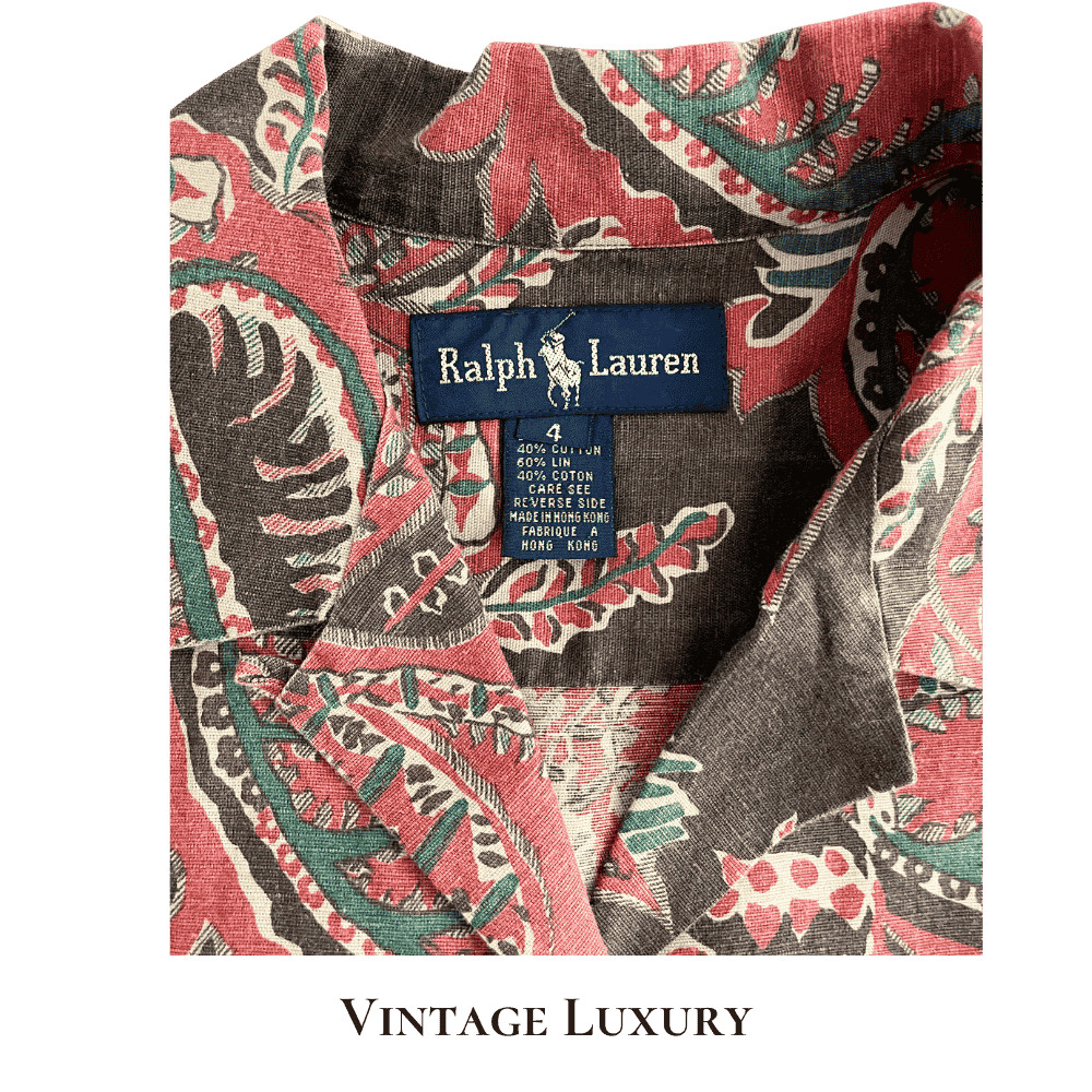 Ralph Lauren Linen Cotton Blend Paisley Camp Shirt Women’s SZ 4