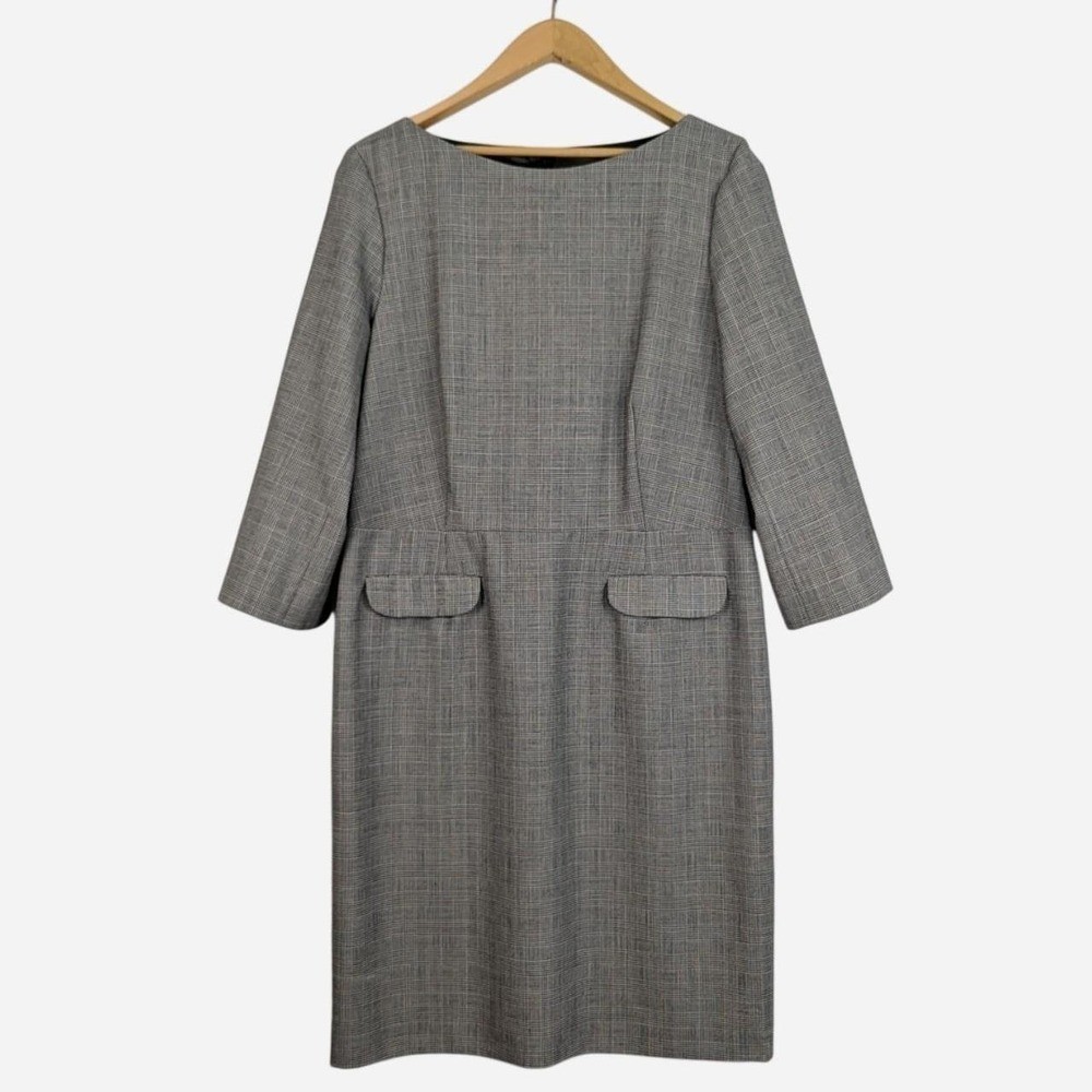 Vintage Pendleton Glen Plaid Virgin Wool Dress Size 16 USA Made