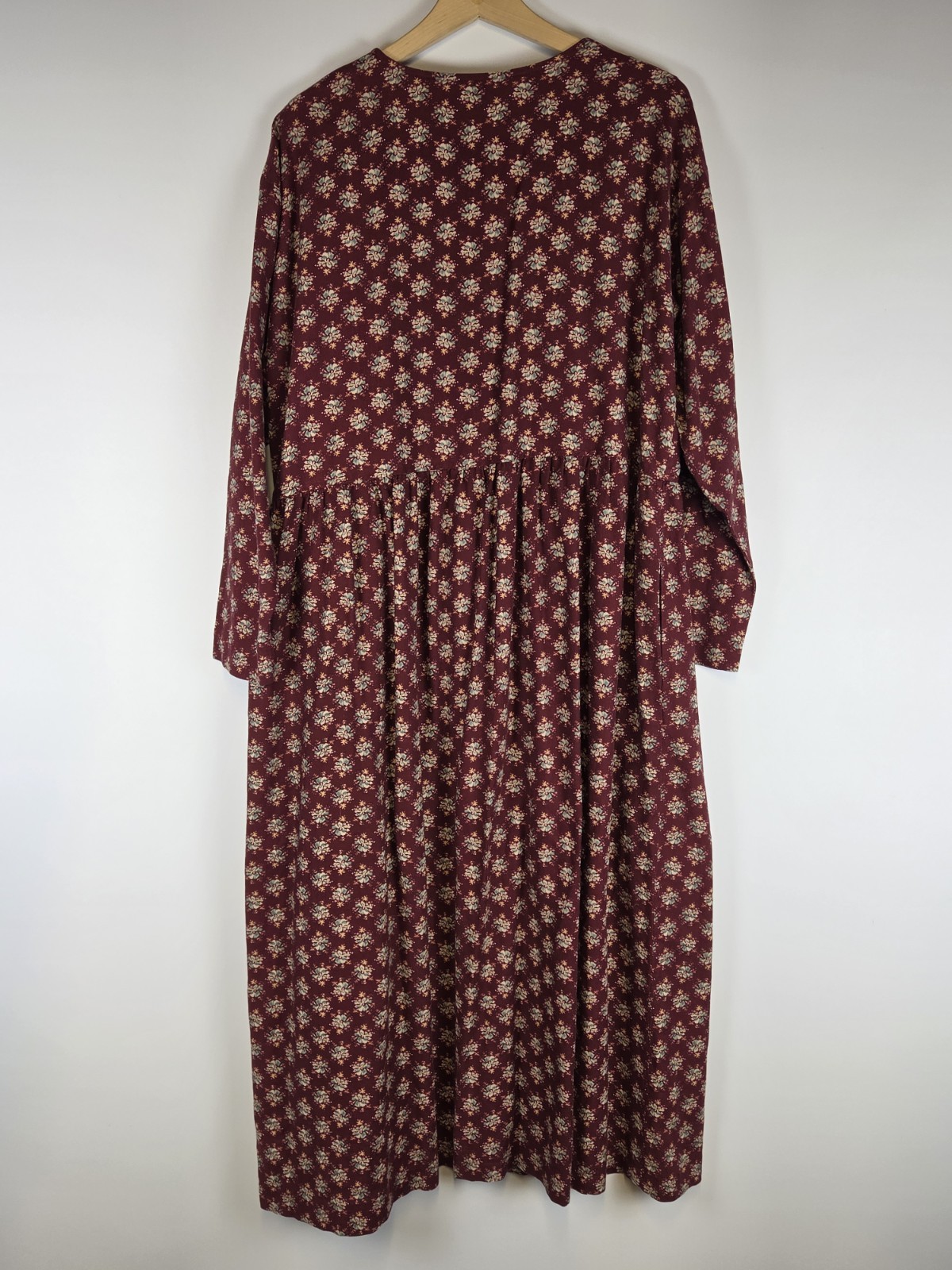 Vtg 90s Eddie Bauer Floral Maxi Dress Large Cottagecore Grunge Americana Cotton
