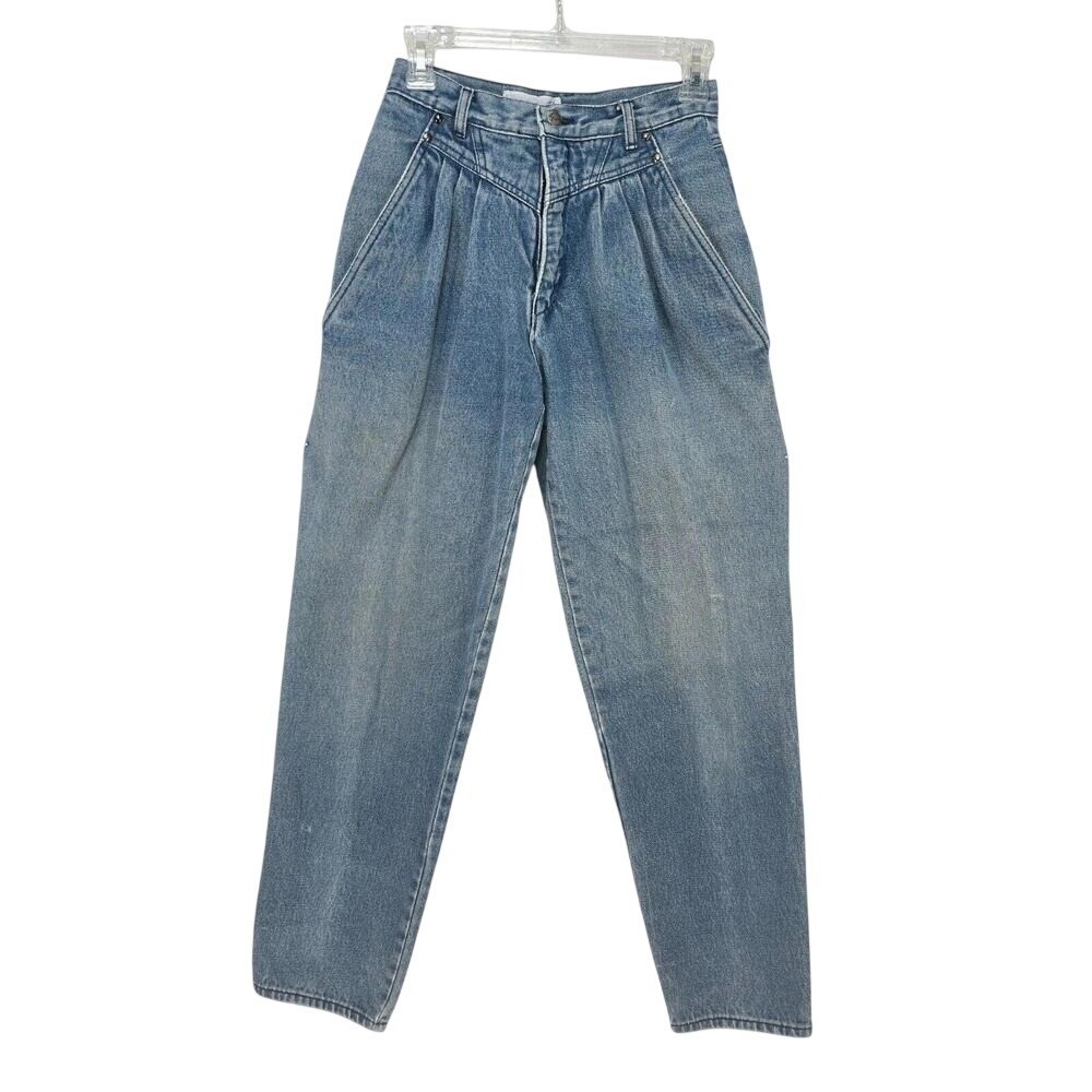 Gloria Vanderbilt Vintage 90s High Waisted Pleated Mom Jeans Medium Wash Size 6