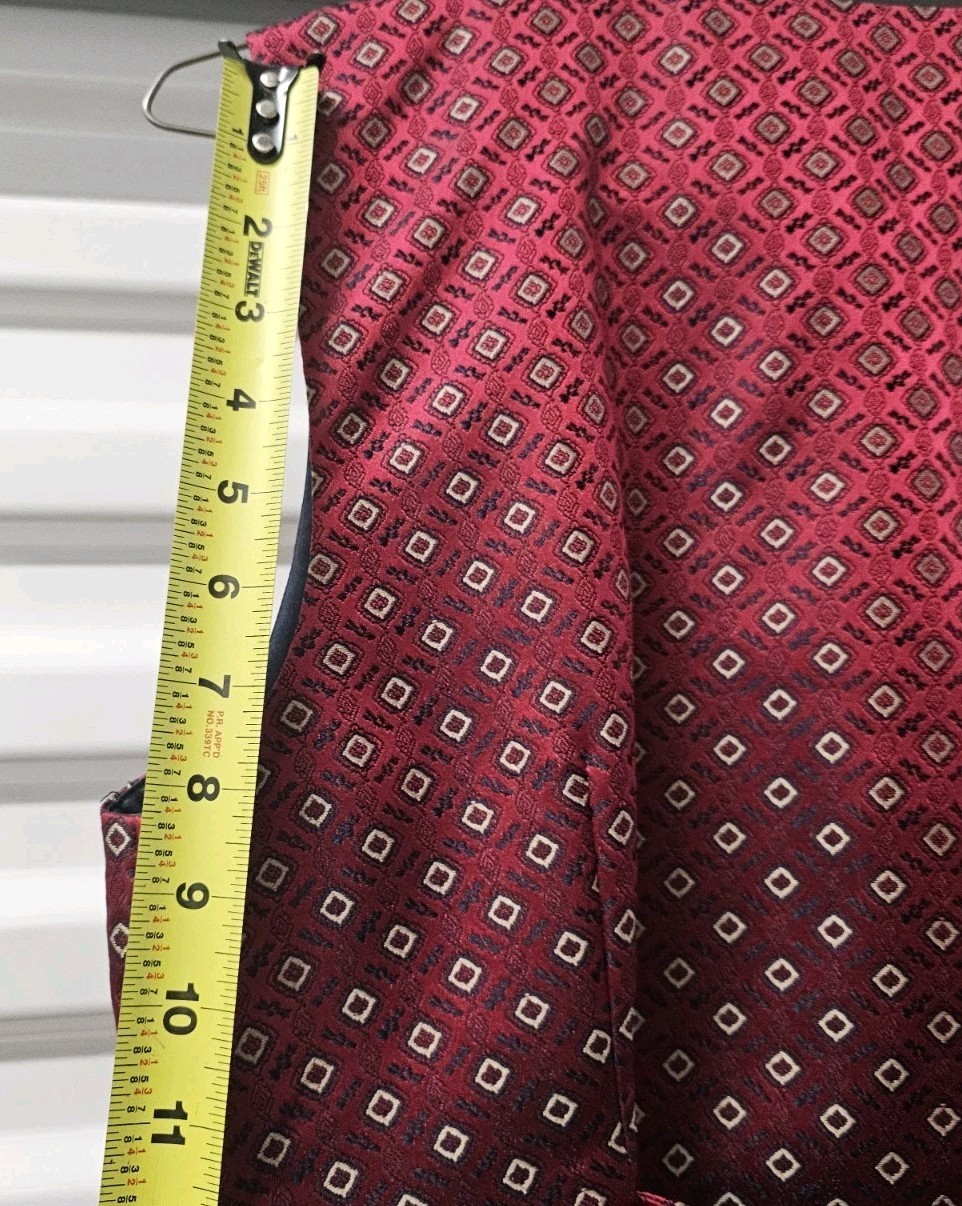 Talbots Petites Patterned Vest 2 Button Burgandy Geometric ined Womens 4 VTG