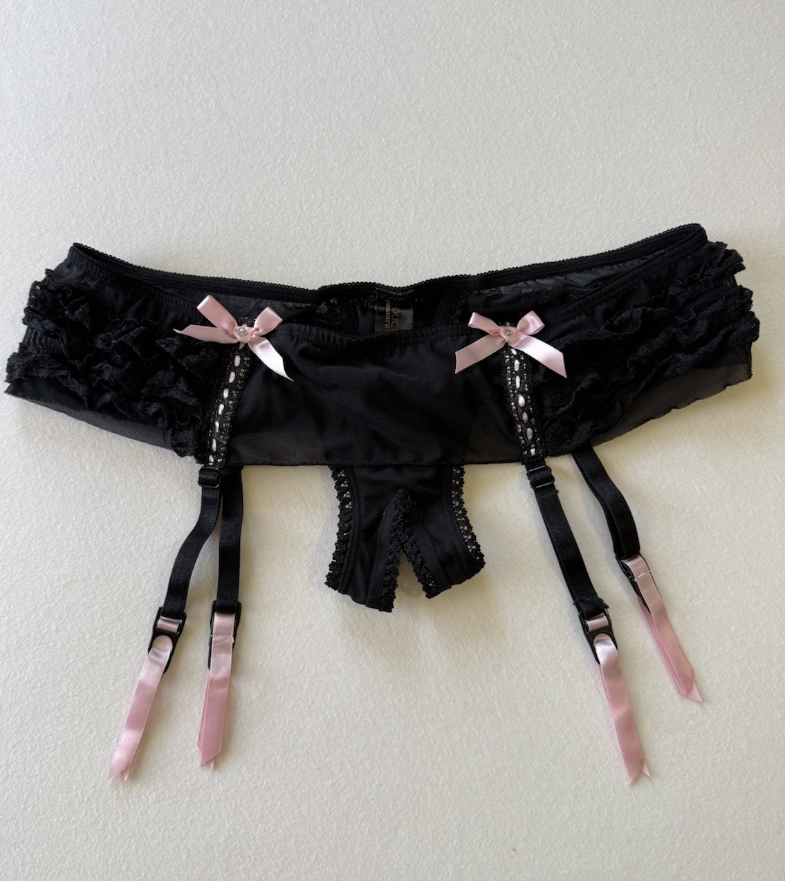 Vtg Frederick’s Of Hollywood Open Crotch Panties Garter Belt Size (M)
