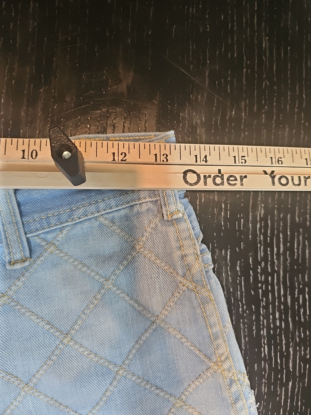 Vintage Brittania Jeans Womens 32L Patchwork Bell Bottom Flare Window Pane 70s