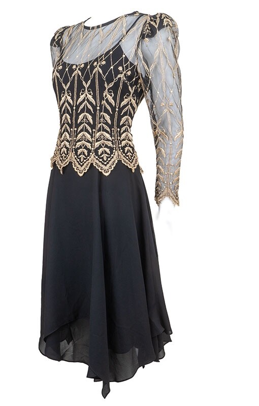 Vintage 1980S Cachet By Bari Protas Edwardian Style Evening Dress