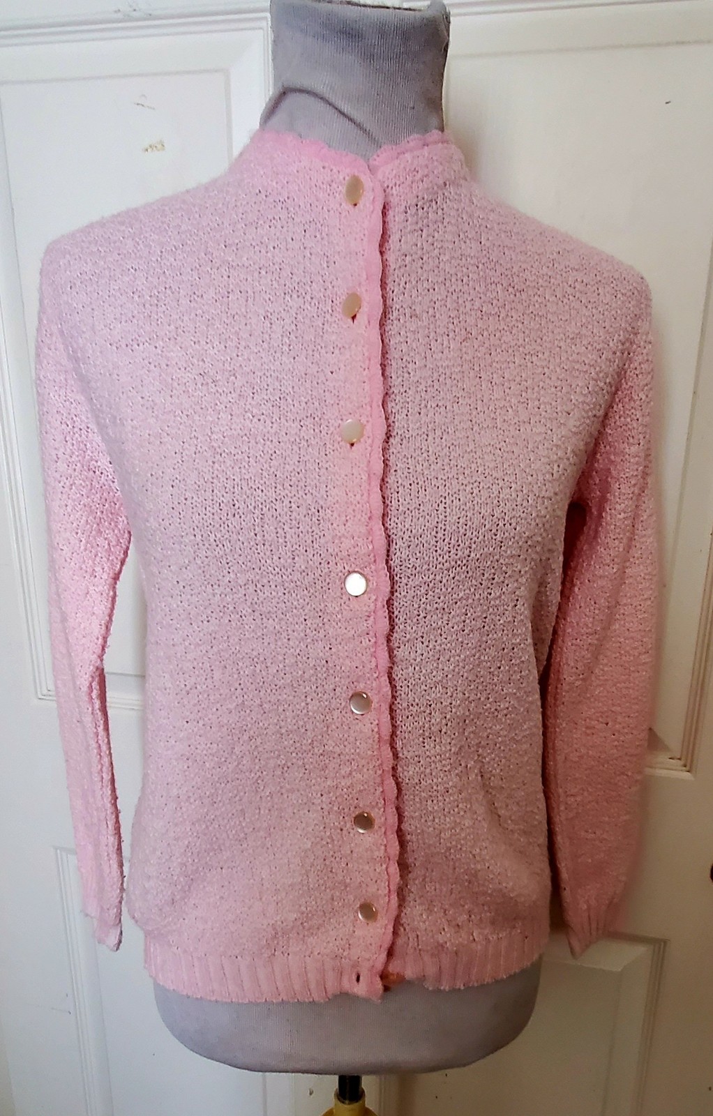 Vintage Pink Textured Sweater 100% Turbo Orlon Acrylic MacHenry B38 57.44
