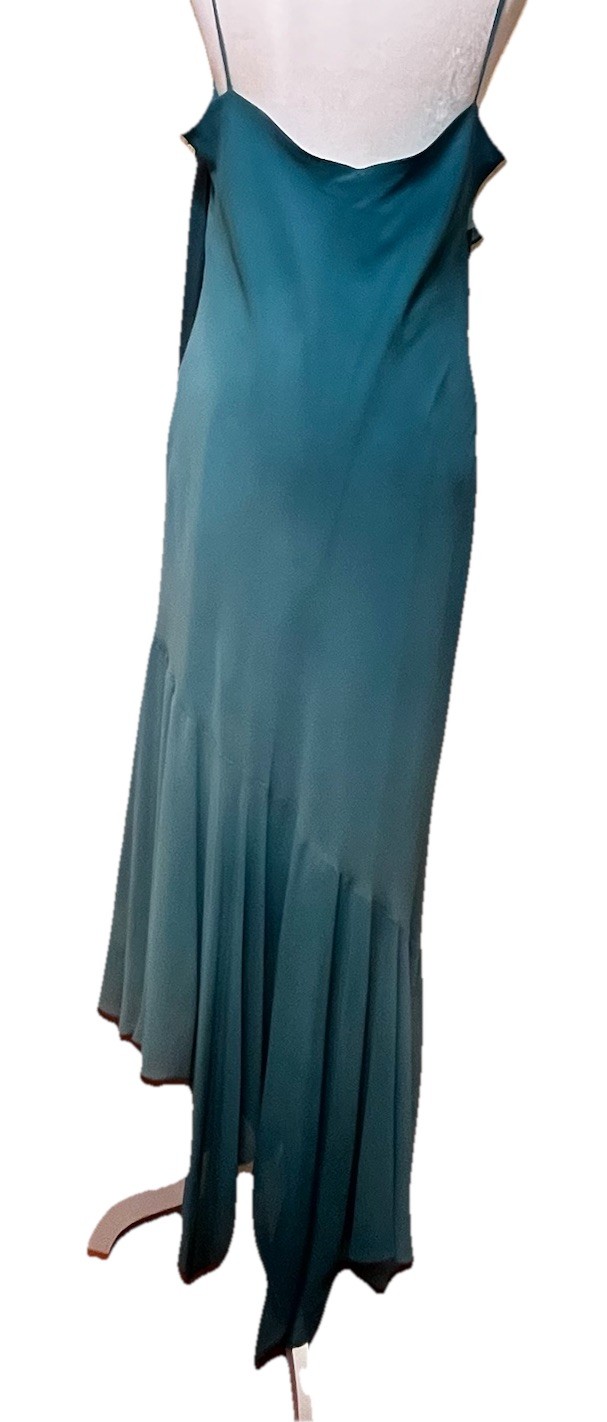 True Vintage Y2K Slip Dress Ombré BiasCut Cowl Neck Flutter Hem Fairy Grunge Lg