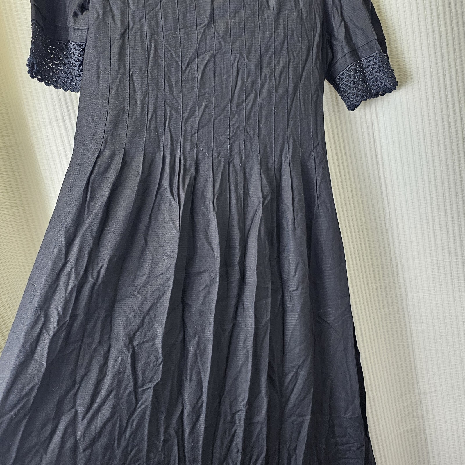 Vintage rayon gauze weight Sarah Elizabeth cottage core short sleeve dress sz 12