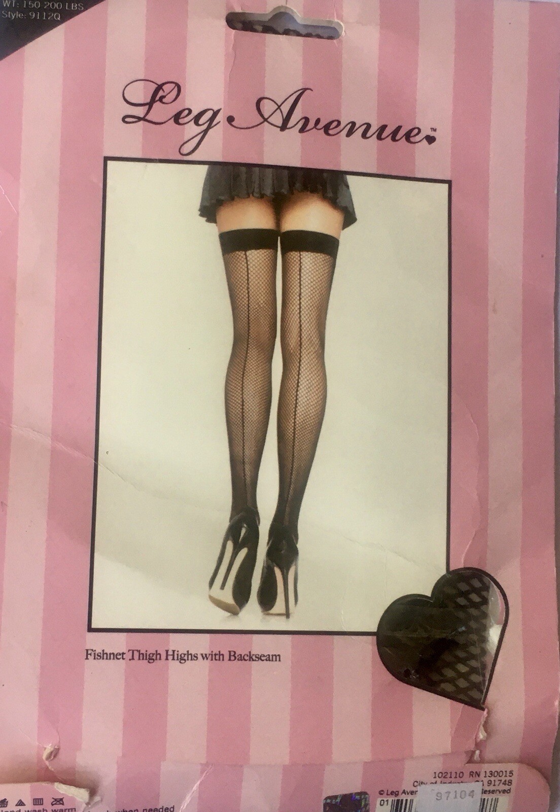 Vintage Leg Avenue Black Fishnet Thigh Highs Backseam Plus Size 150-200 Lbs