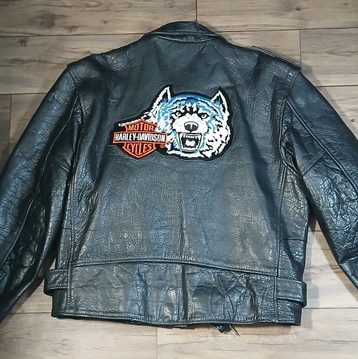 HOT LEATHERS – Women’s Biker Motorcycle Jacket Sz 14 Harley-Davidson Wolf – VTG