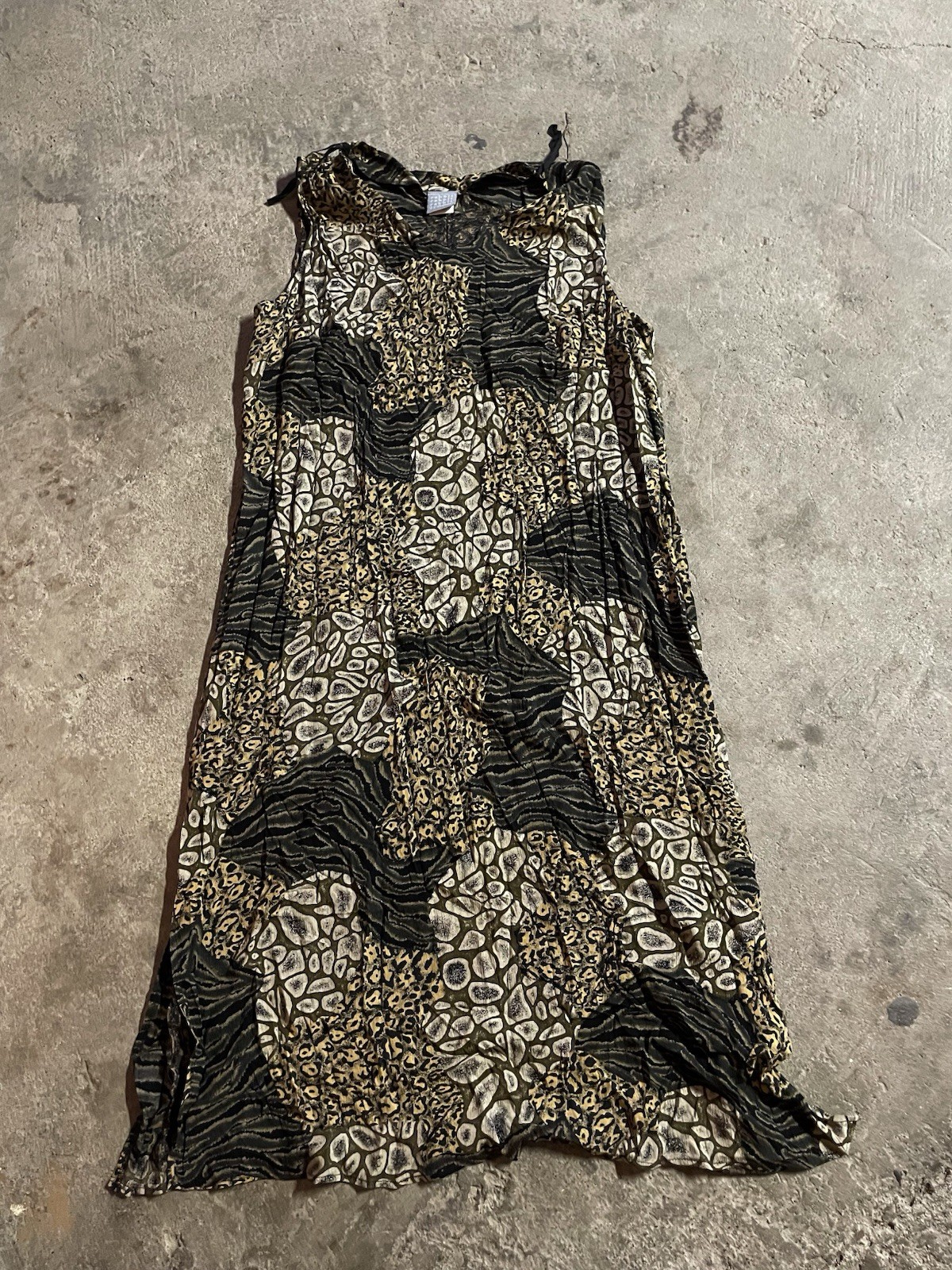 VTG 80s rabbit Designs Women’s All Over Print Leopard 2 Piece Dress Size 22W