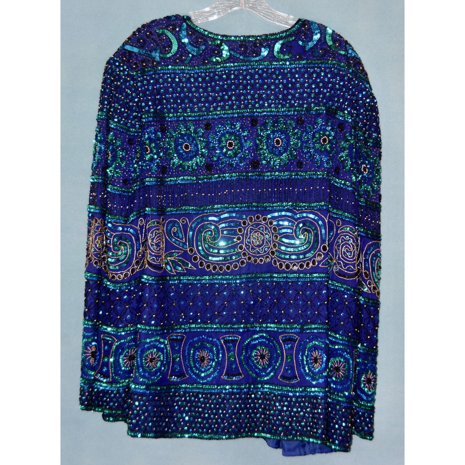 SCALA Designer Hollywood HEAVY BEADED SEQUINED Jacket Blazer Cardigan 4X