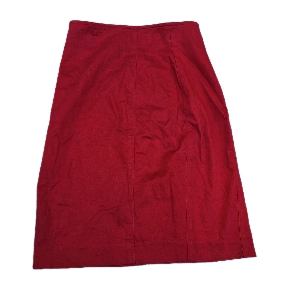 Liz Claiborne Collection Red Cotton Skirt Sz 10P Pencil High Waist Y2K Vintage