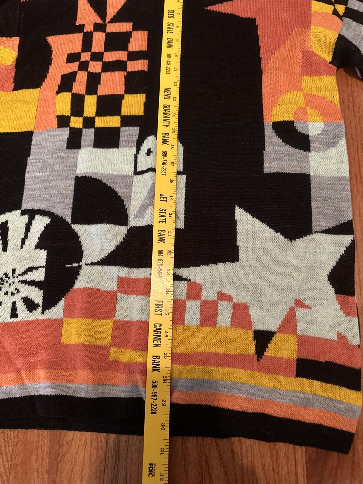 VTG Geometric Pattern Long Sweater Women’s Approx XL