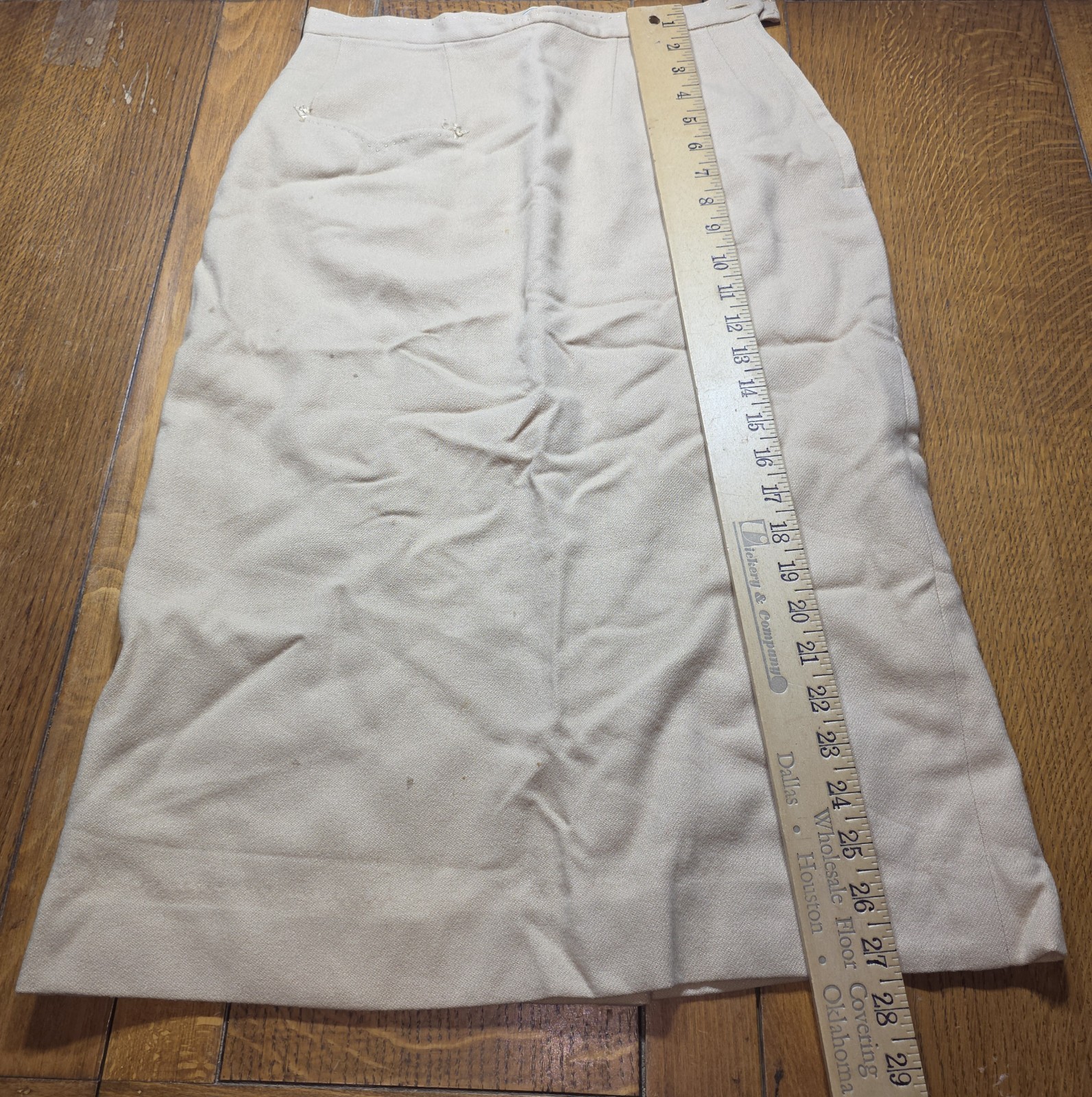 Vintage 60s Lofties by Lawrence Tan Leaf Embroidered Wool Skirt 28″ Waist