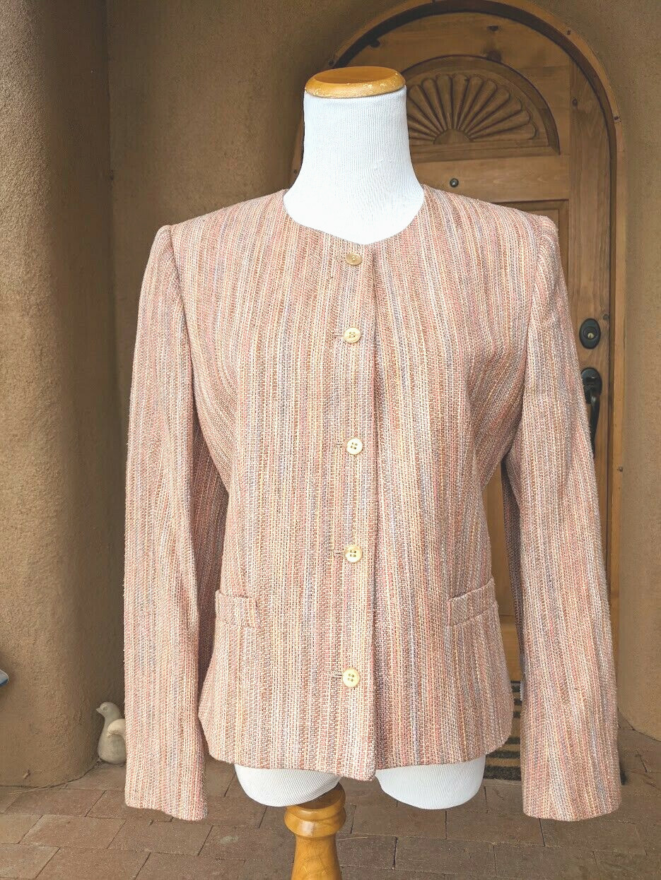 ORVIS Silk Dupioni Jacket Pastel Cropped Deadstock Sz XS S USA
