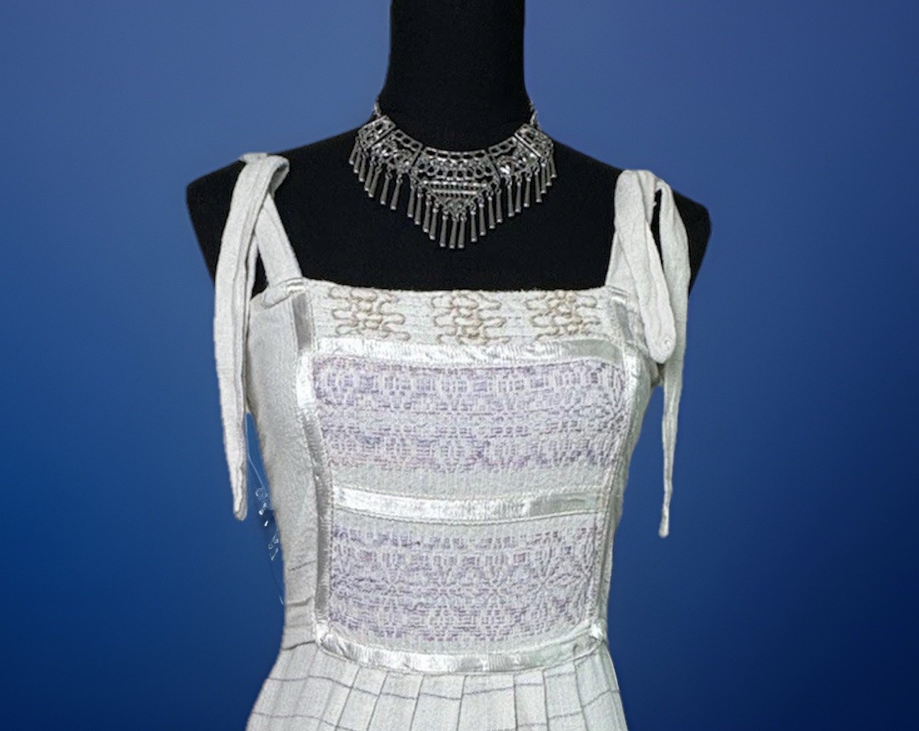 Vintage Folk Art Dress Handmade Woven Cotton Whimsigoth Cottagecore Romance
