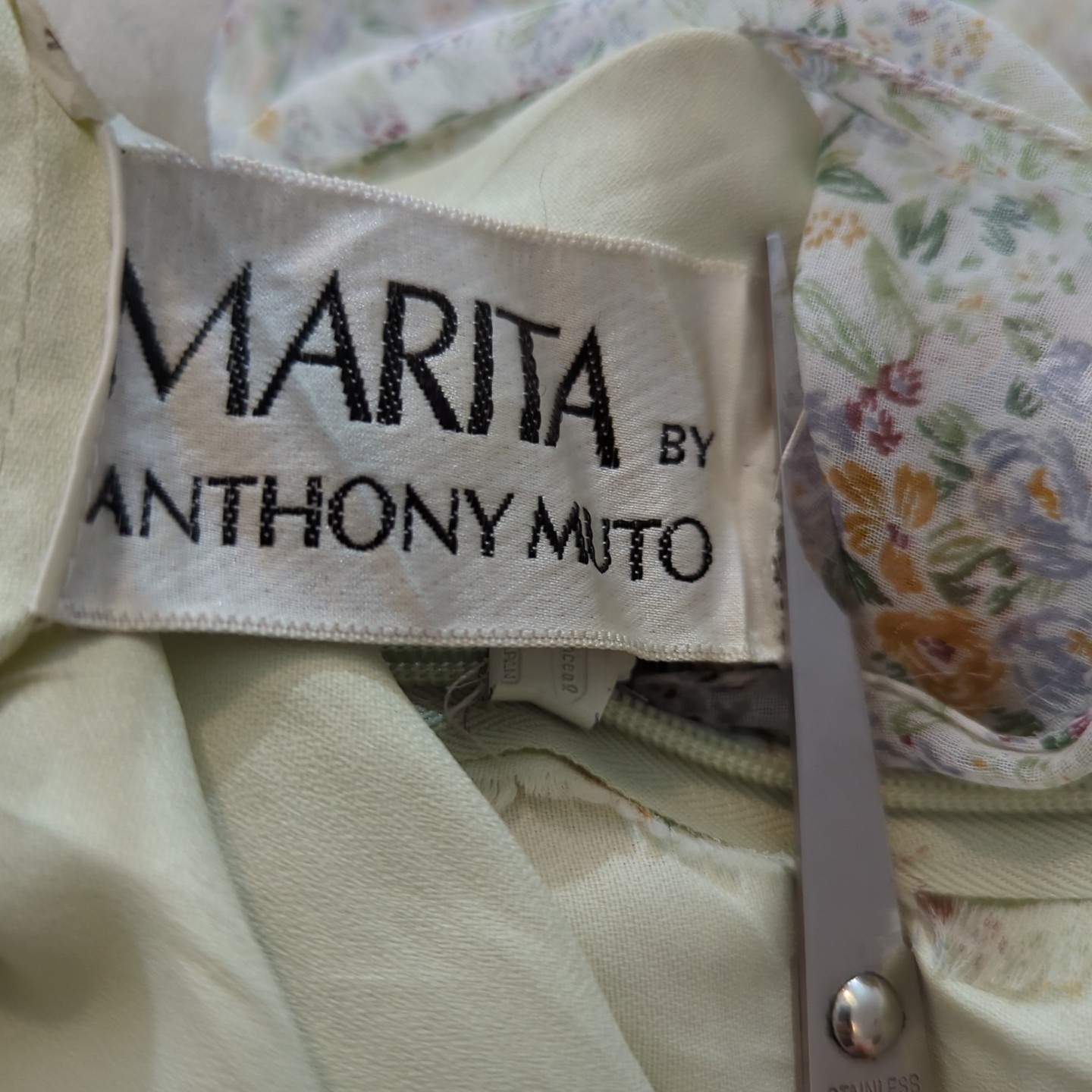 60s / 70s Vintage Marita Anthony Muto Dainty Floral Tiered Tulle Dress Small